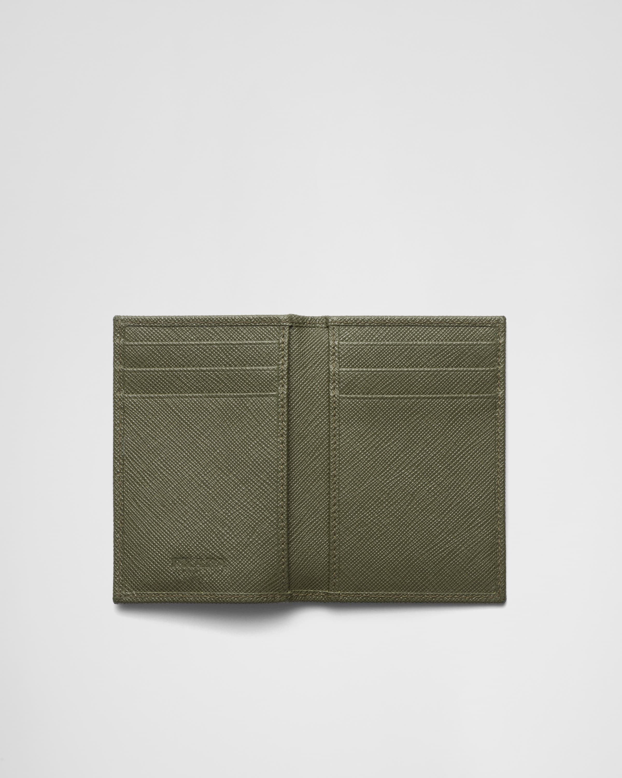 Saffiano Leather Card Holder Loden Green