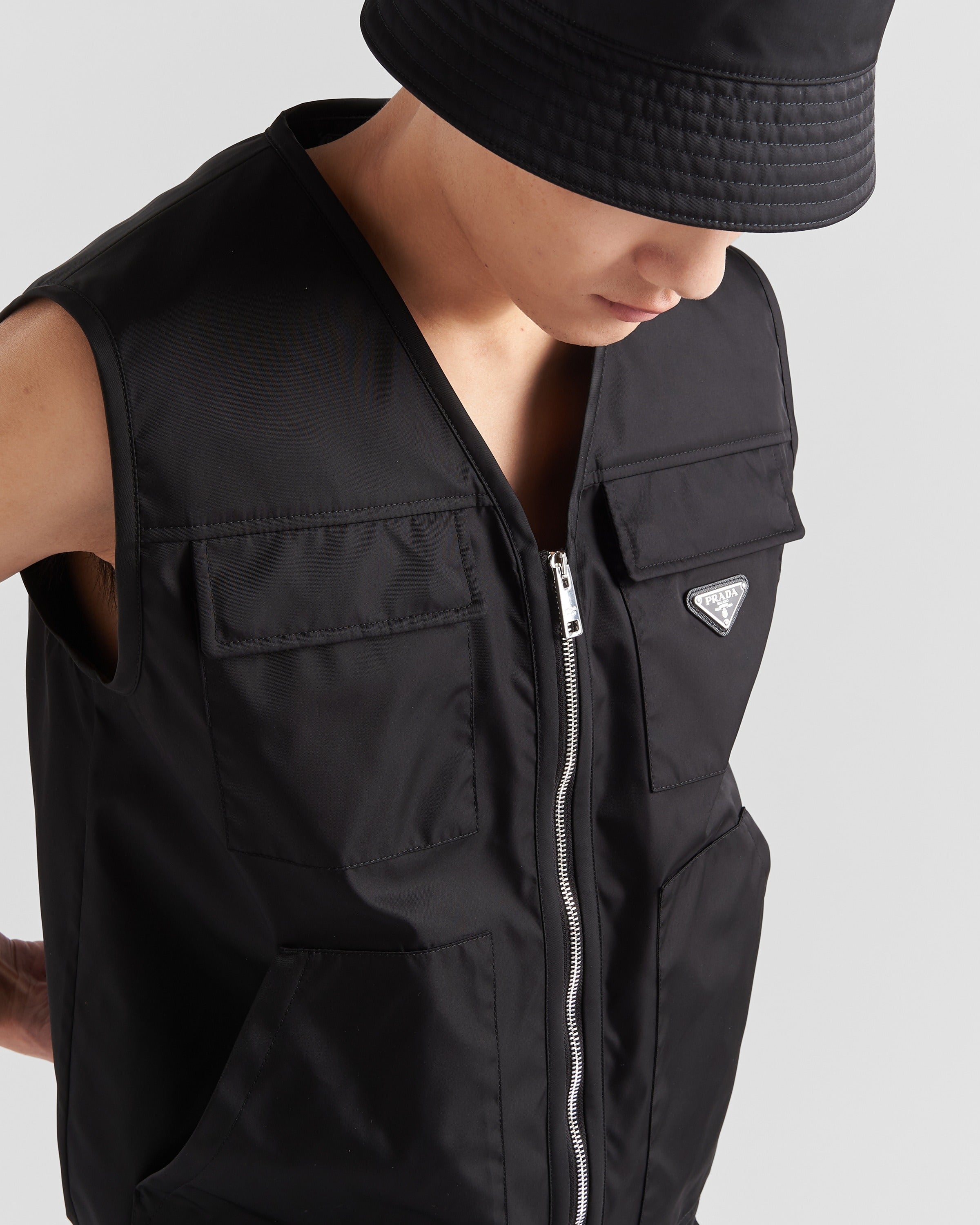 Re-Nylon vest Black