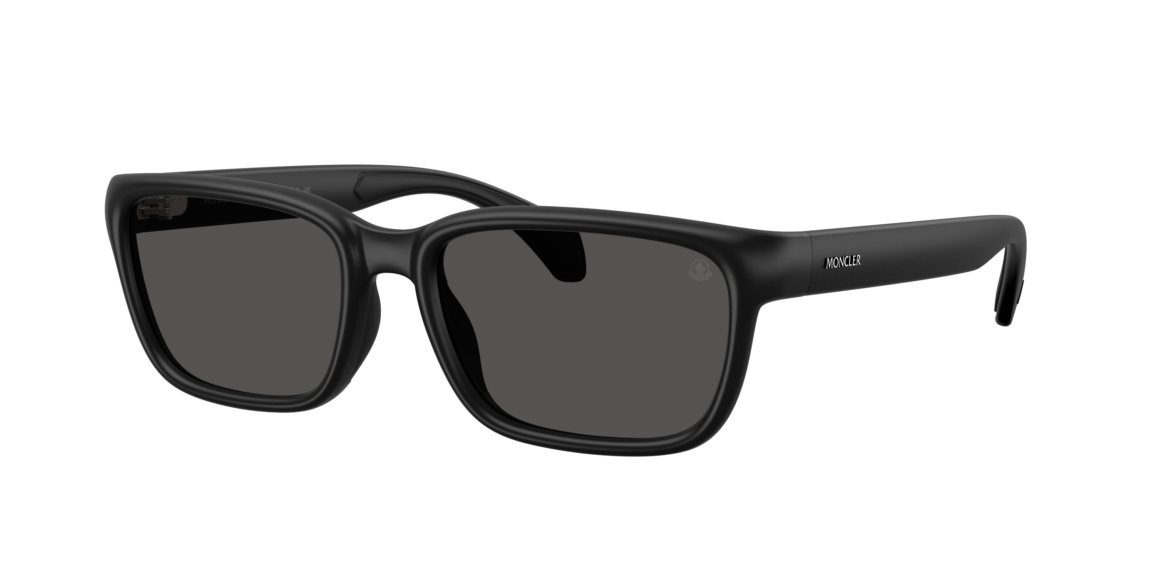 MONCLER ME8002 Slicka Matte Black - Unisex Sunglasses, Dark Grey Lens