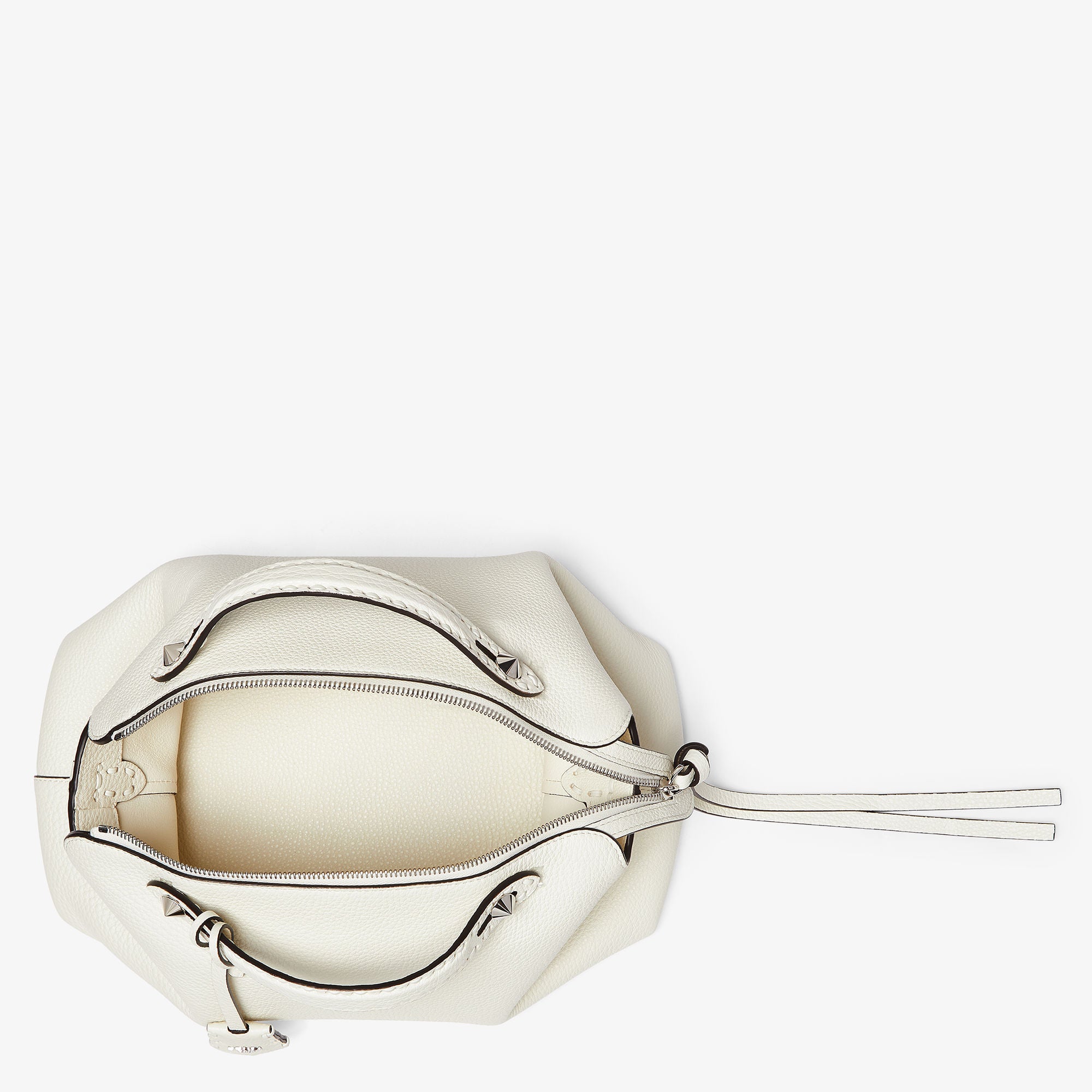 By The Way Selleria Large White Selleria bag with 200 hand-sewn topstitches