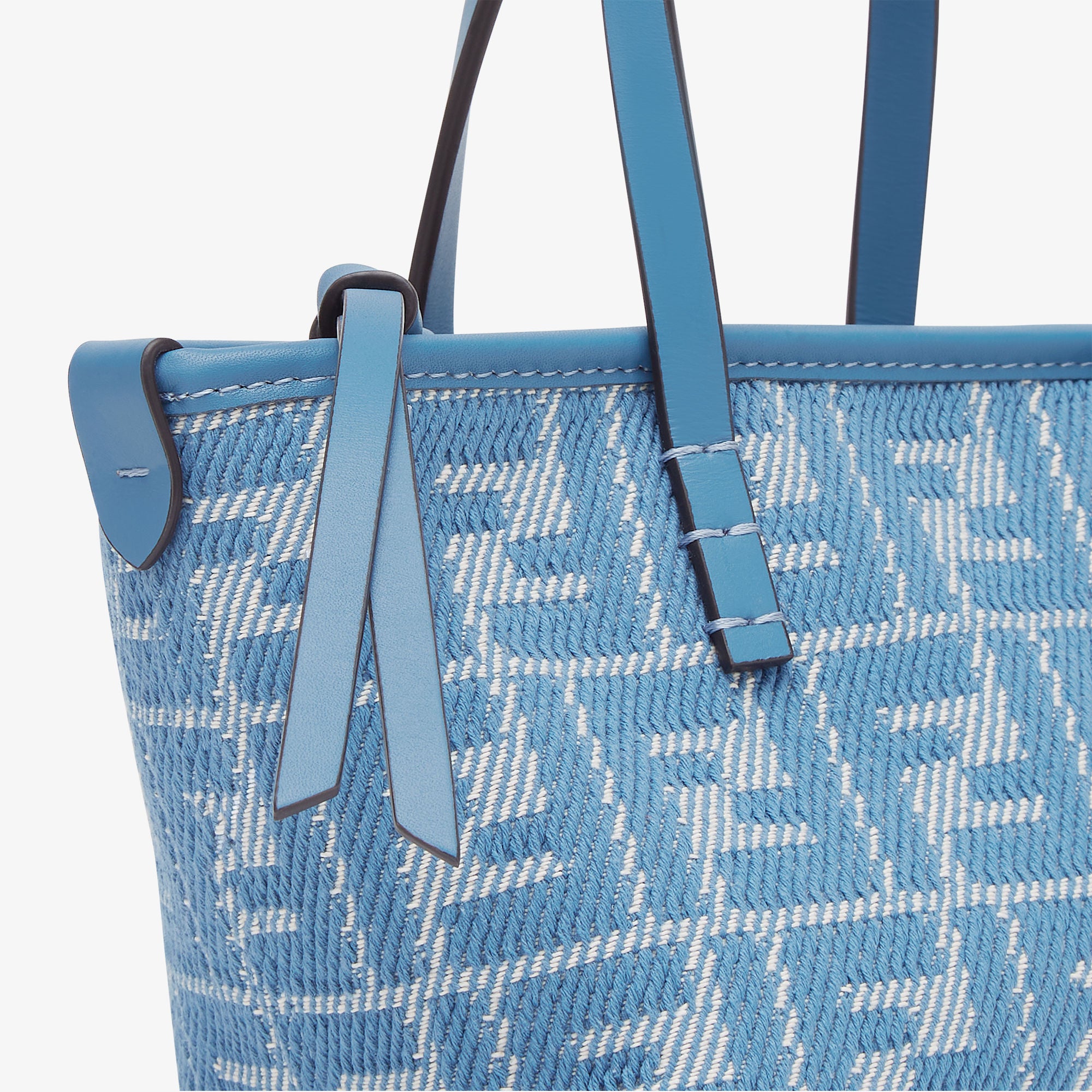 Roll Mini Blue denim-effect FF jacquard mini-bag