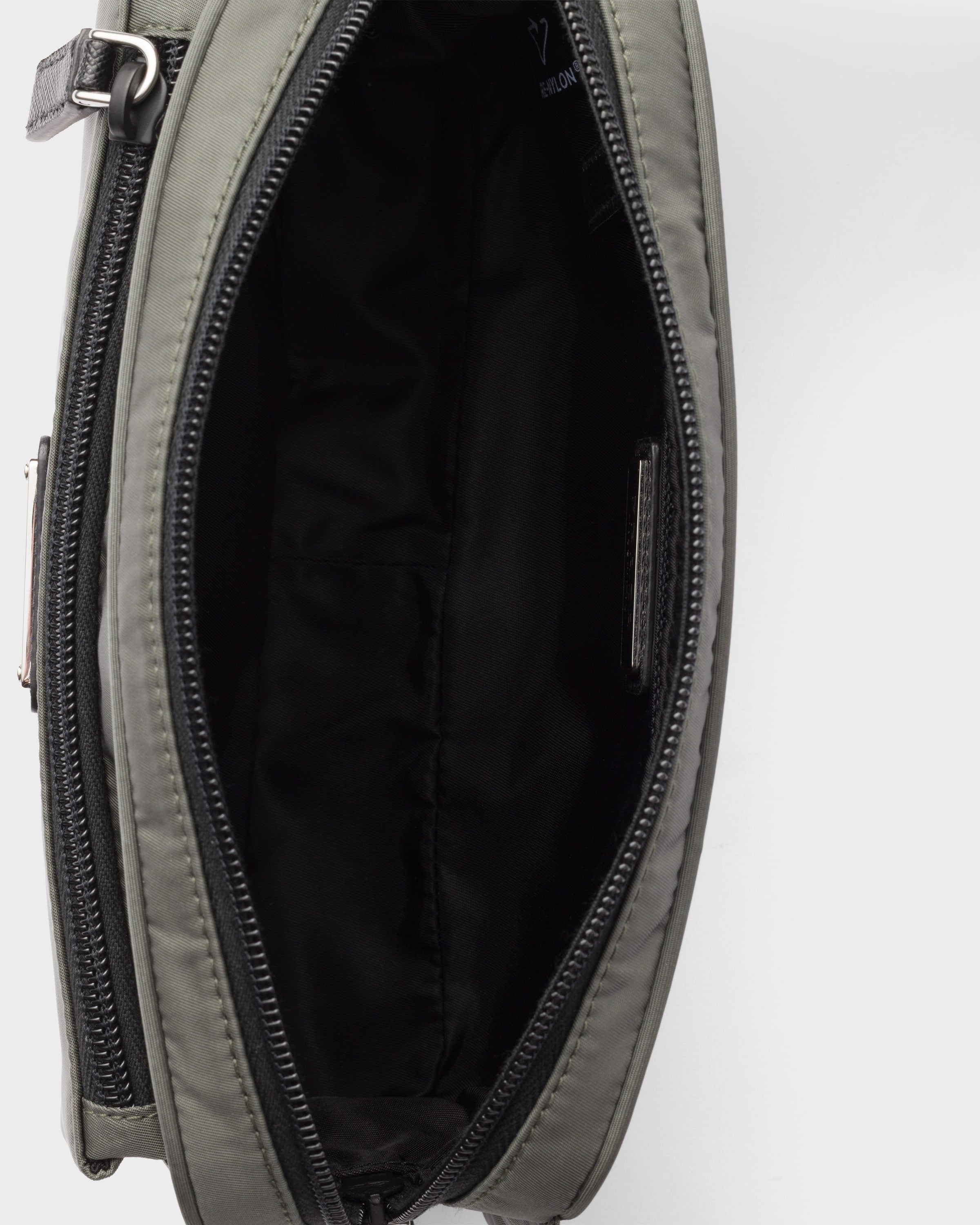 Re-Nylon and Saffiano leather belt bag Forest Green