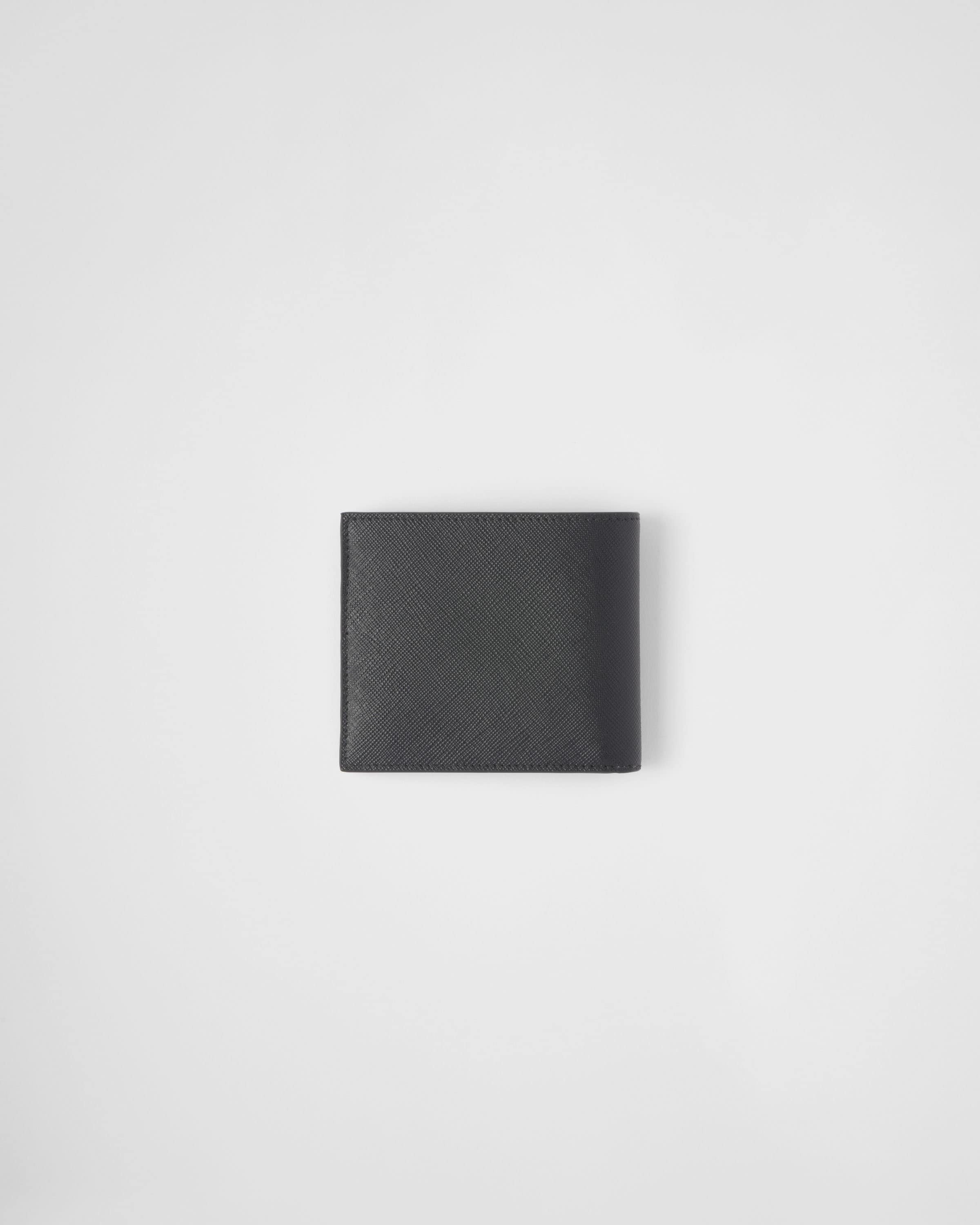 Saffiano Leather Wallet Black/Baltic Blue