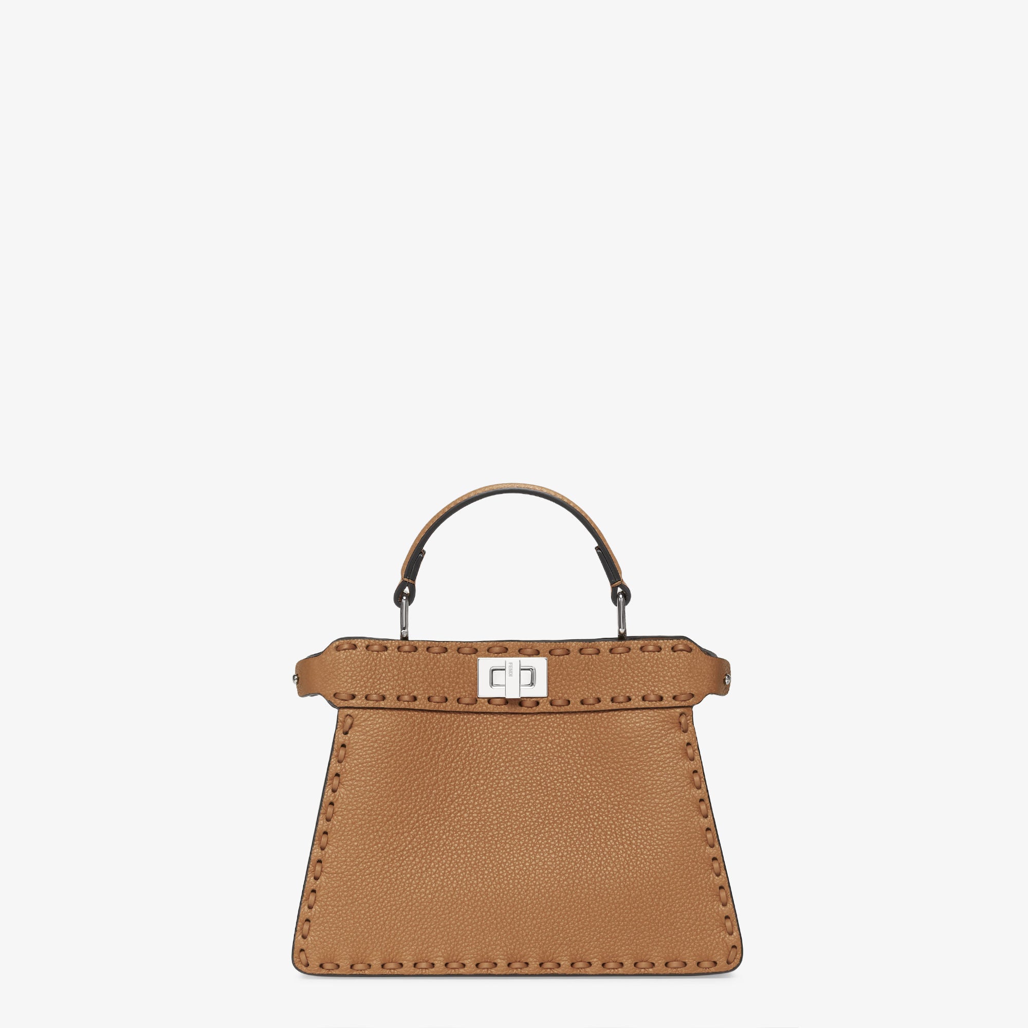 Peekaboo ISeeU Petite Cappuccino-colored Selleria bag with 306 hand-sewn stitches
