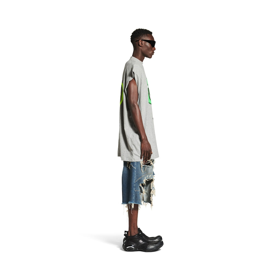 Hi There + Dripley Sleeveless T-shirt in Heather Grey