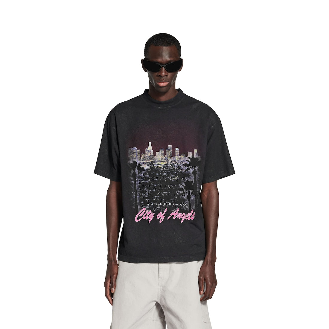 City Of Angels T-shirt Medium Fit in Black Faded