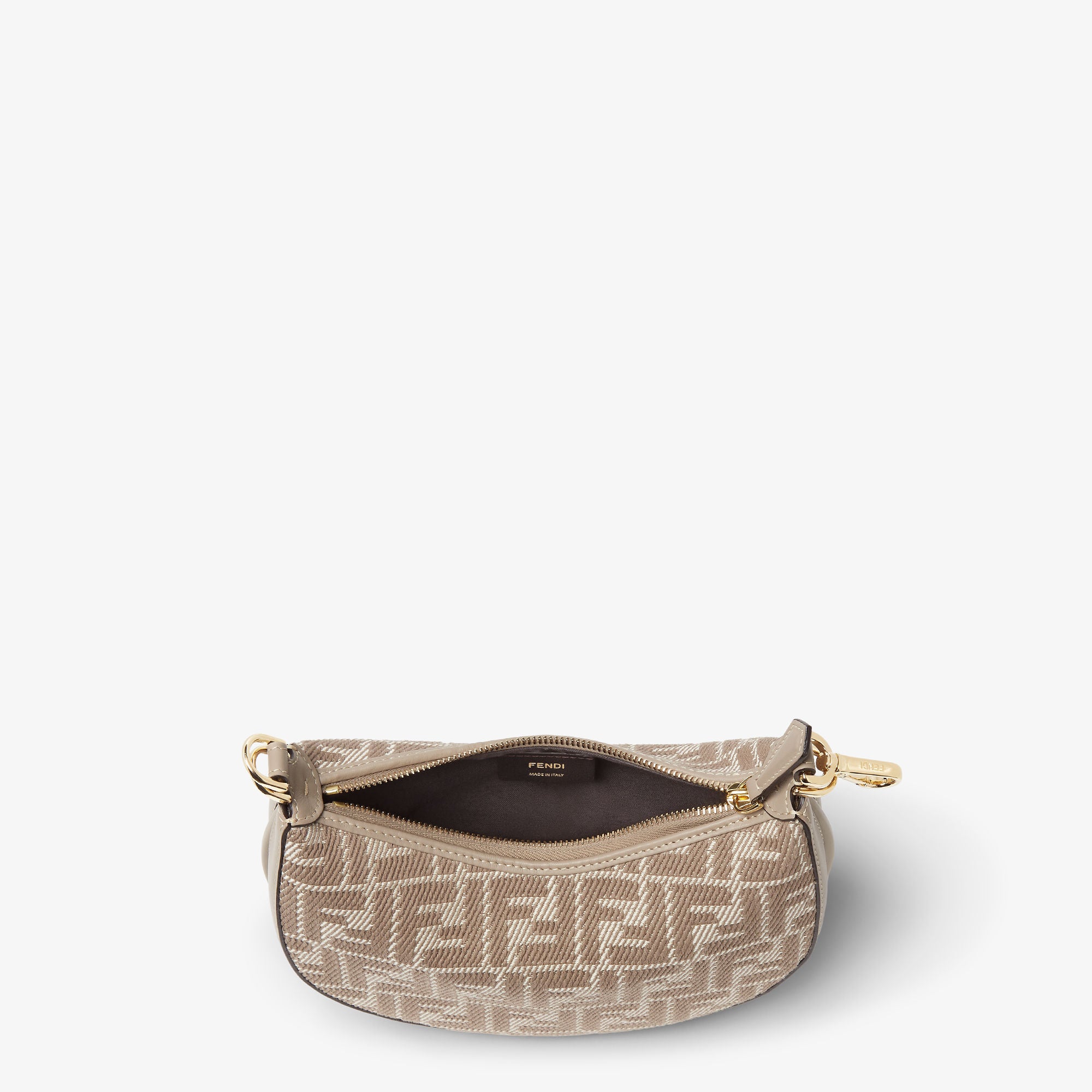 Fendigraphy Mini Dove gray denim-effect FF jacquard mini-bag