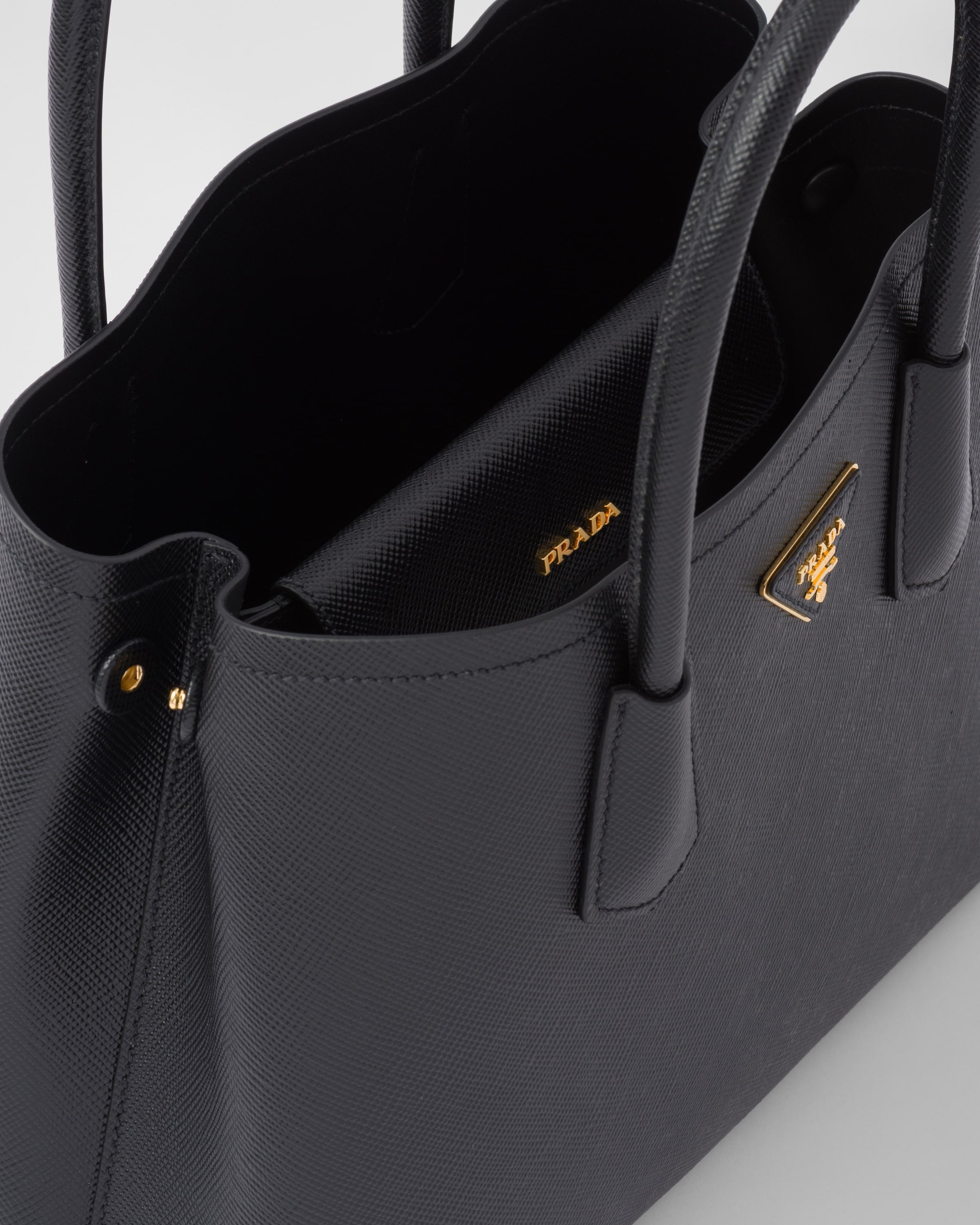 Medium Prada Double Saffiano leather bag Black