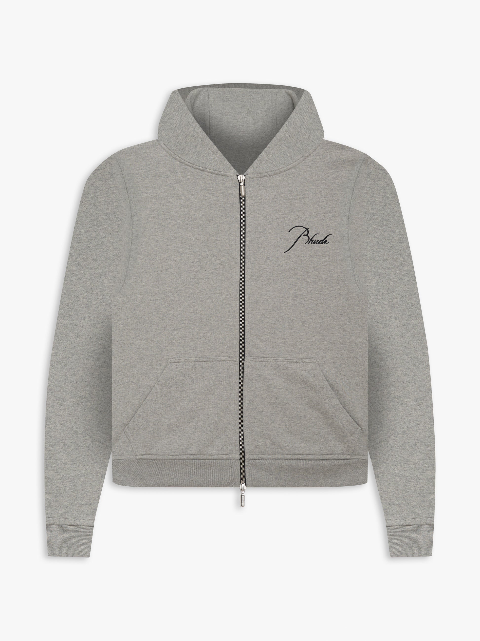 FULL ZIP HOODIE - HEATHER GREY
