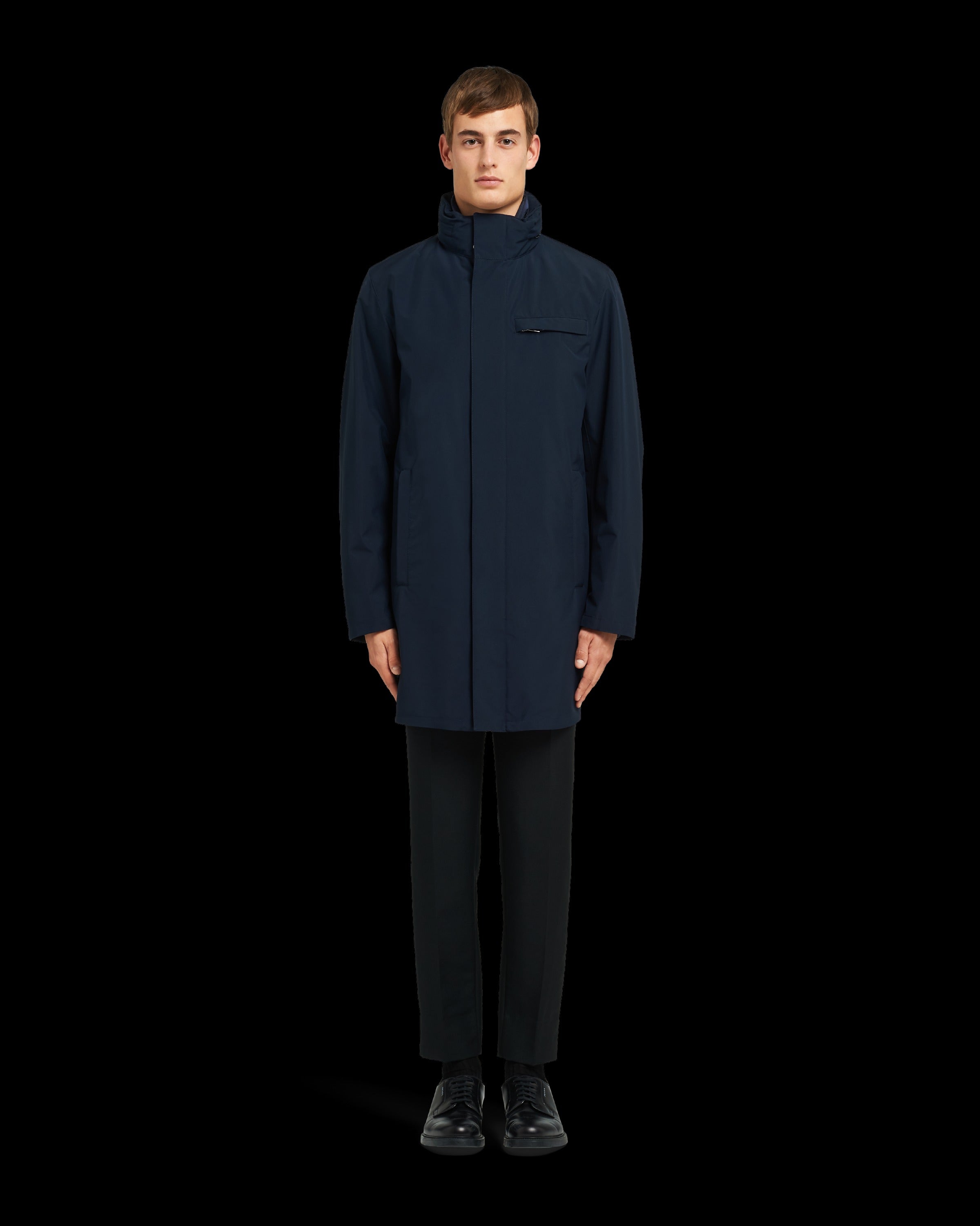 Technical fabric raincoat Navy