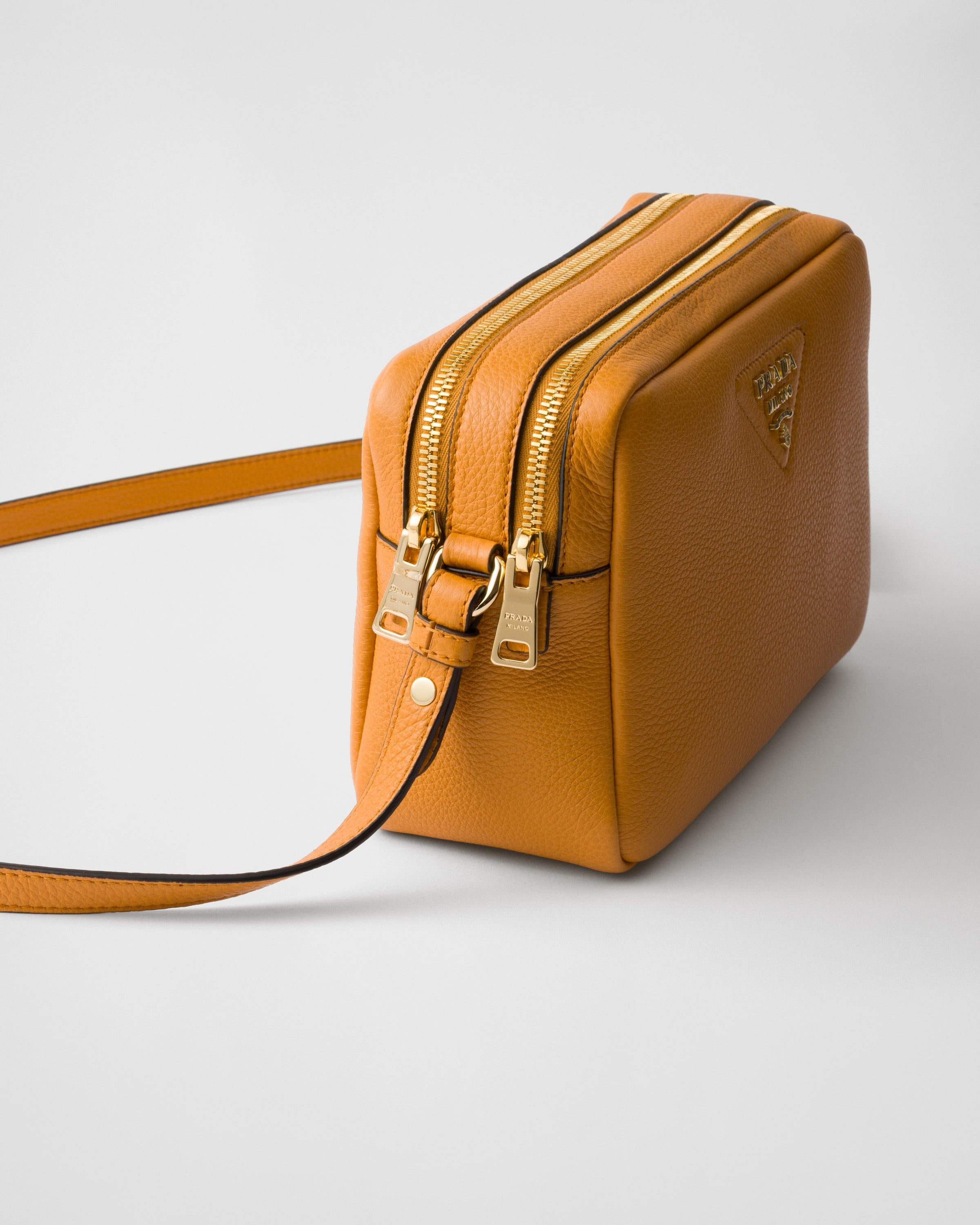 Small leather shoulder bag Amber