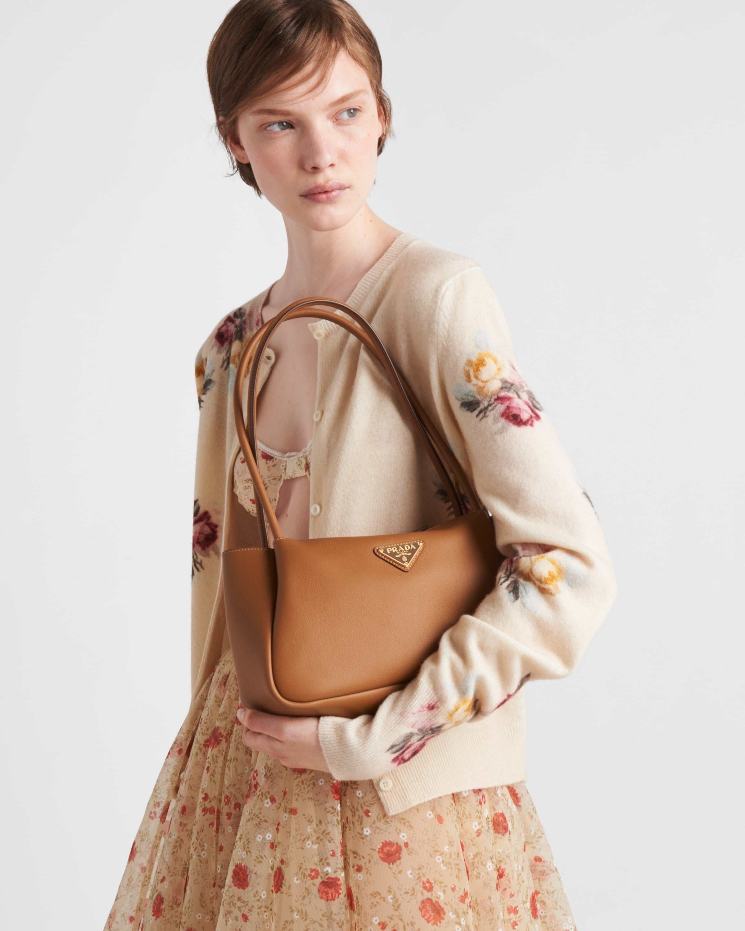 Prada Darling medium leather shoulder bag Caramel