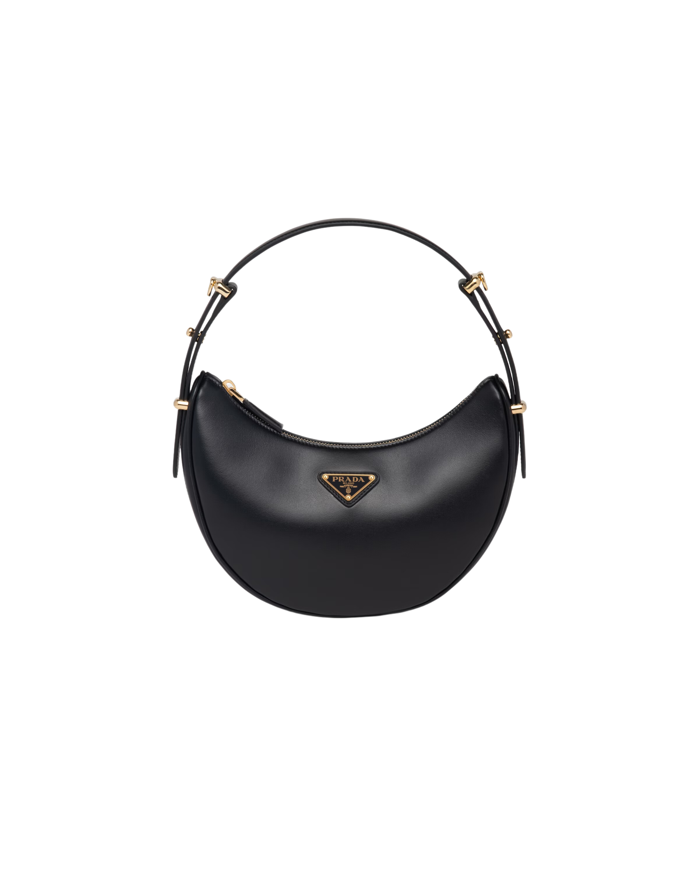 Arqué Black Leather Shoulder Bag