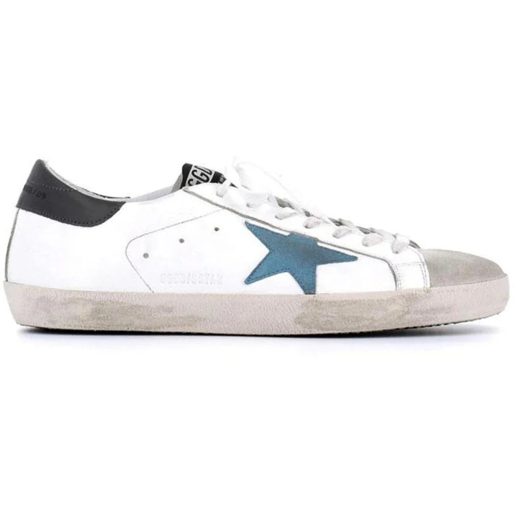 Golden Goose Super-Star White Grey Blue Star