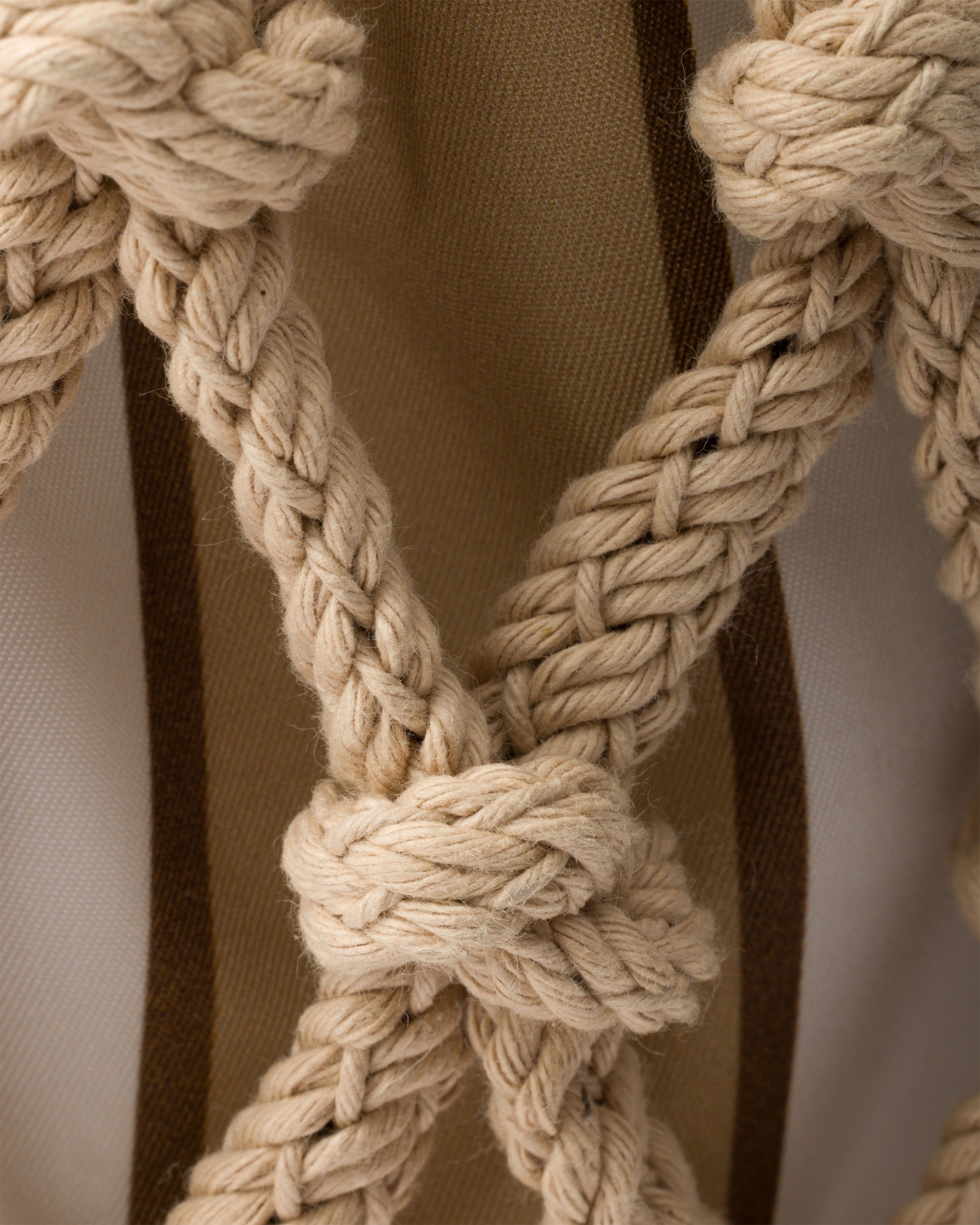 Prada Noué medium cotton macramé bag Cord/Camel Beige