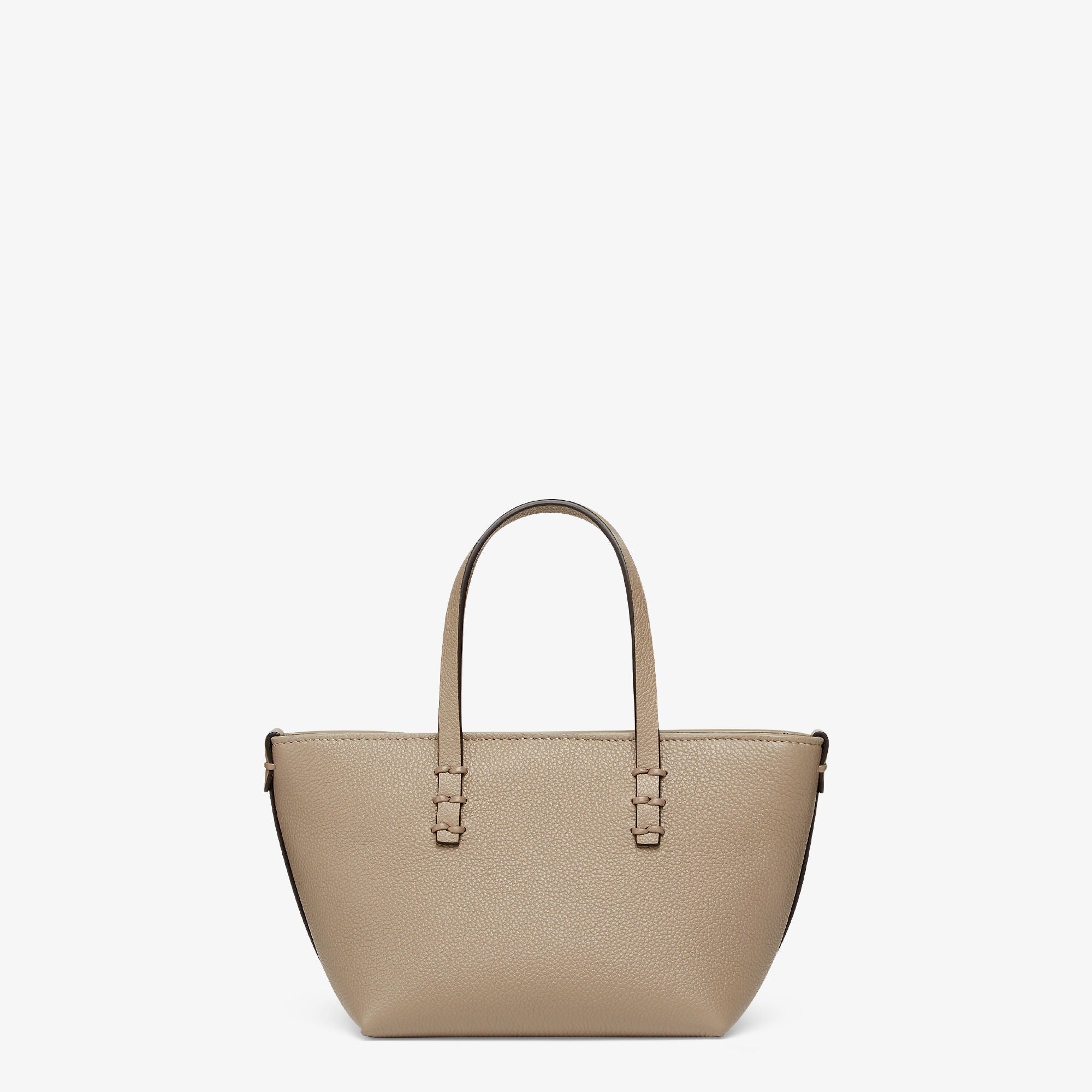 Roll Mini Dove gray Selleria mini-bag with 62 hand-sewn topstitches