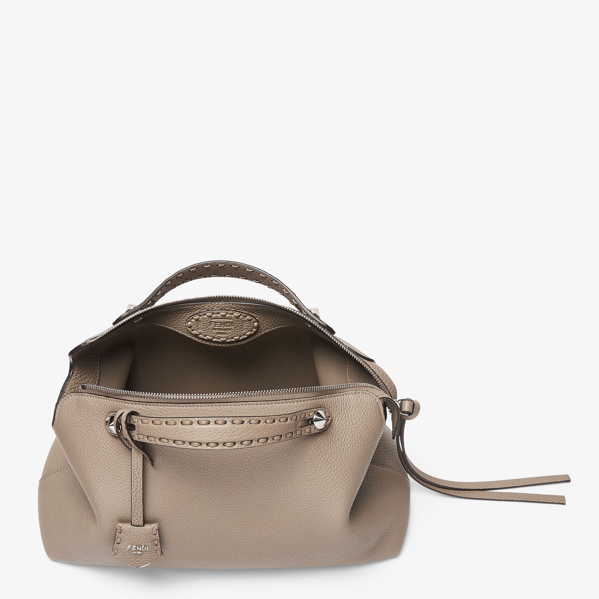 By The Way Selleria Large Dove gray Selleria bag with 200 hand-sewn topstitches