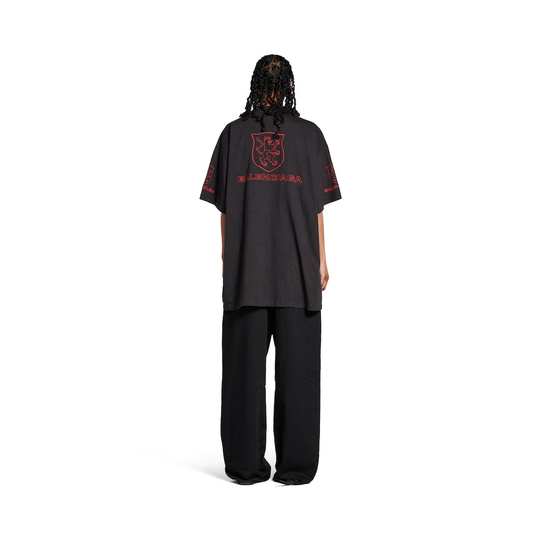 Men's Lion Club T-shirt Oversized in Black/Red