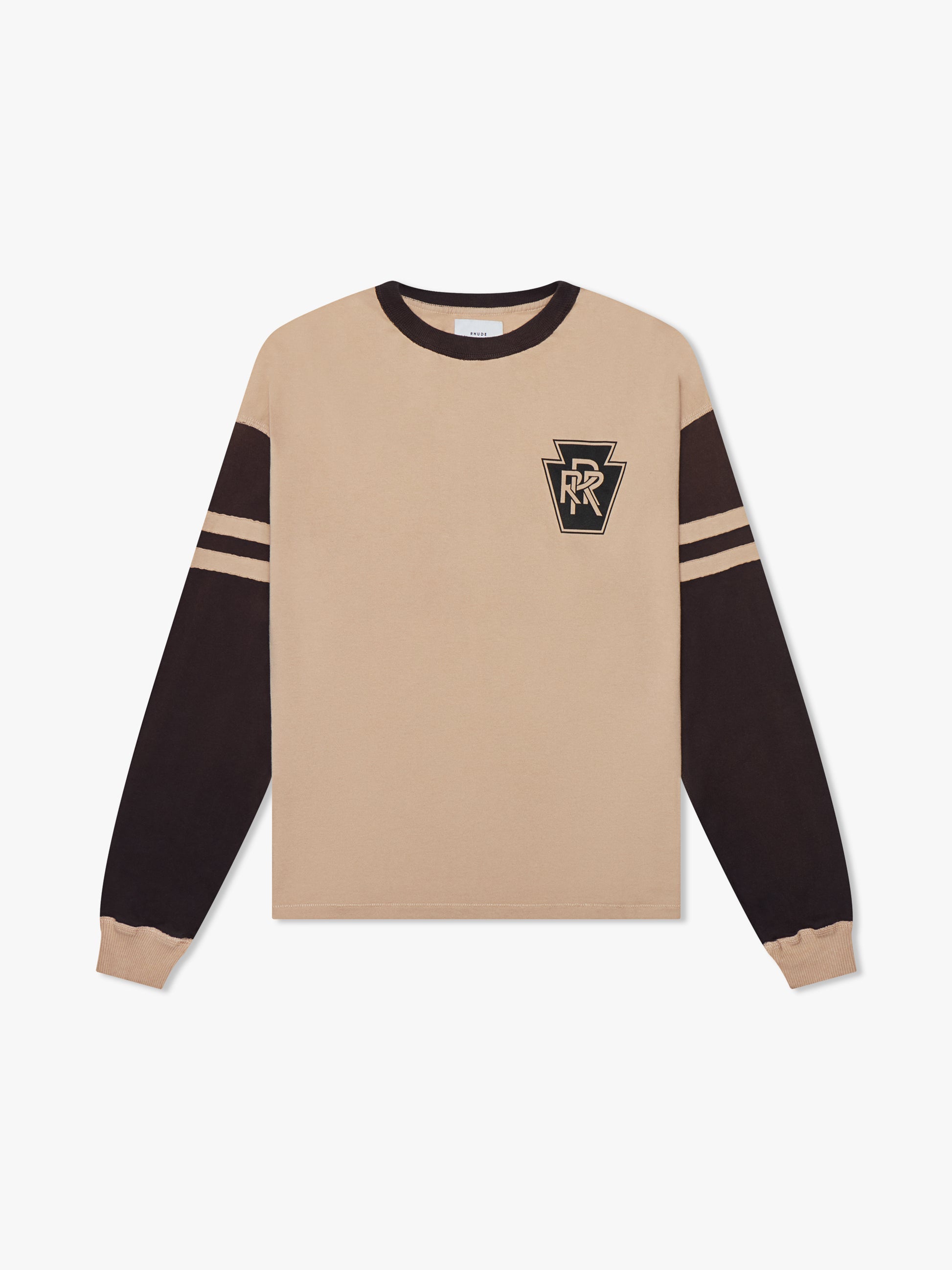 TRIPLE R CONTRAST LS TEE - KHAKI/BLACK