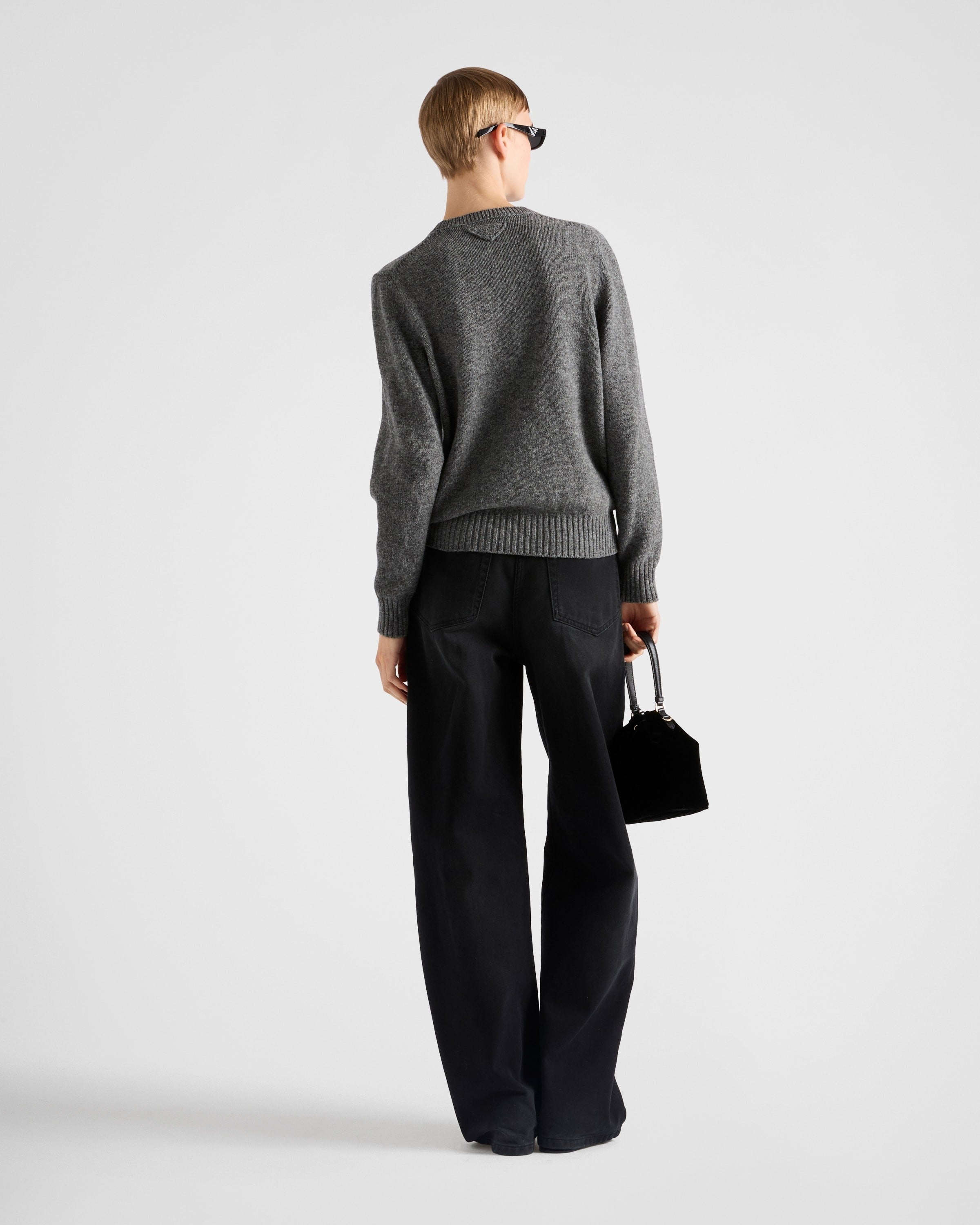 Wool and cashmere crew-neck sweater Grey