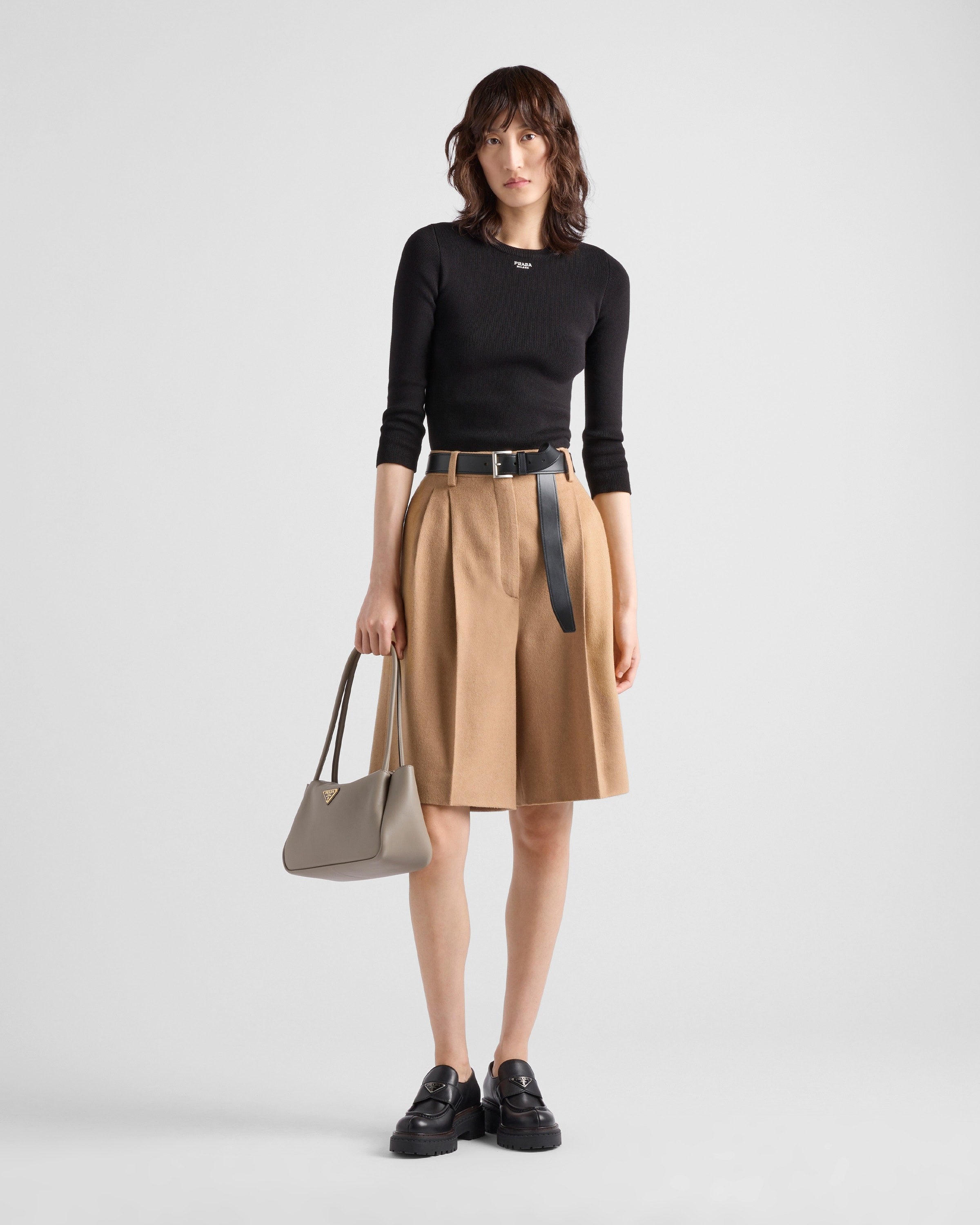 Cotton crew-neck sweater Black