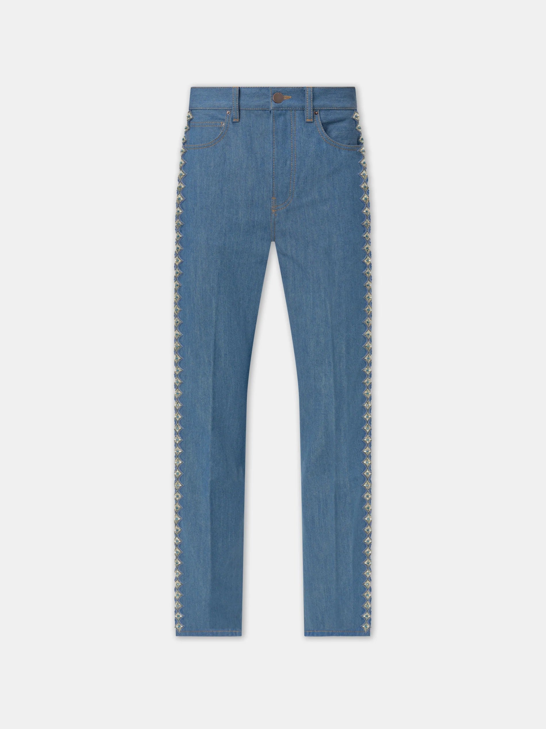 CRYSTAL STRIPE CREASED FLARE Retro Indigo
