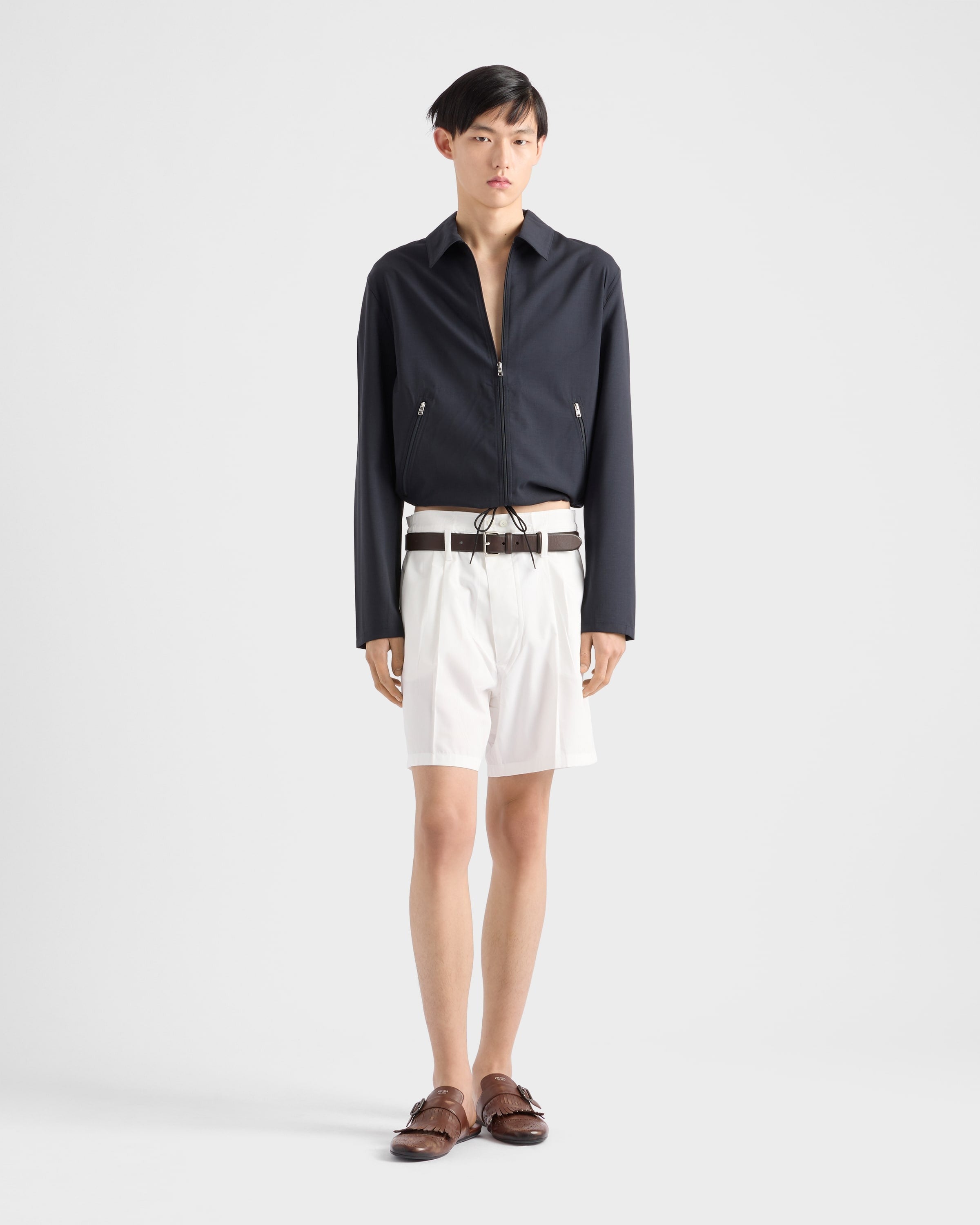 Wool blouson jacket Navy