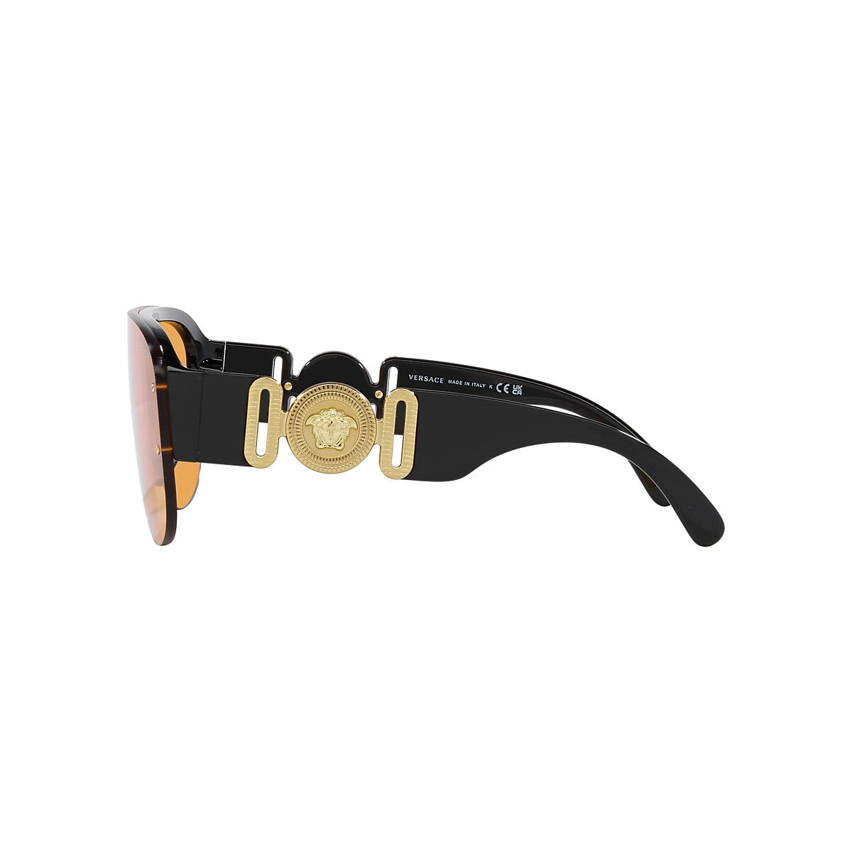 VERSACE VE4391 Black - Men Luxury Sunglasses, Orange Lens