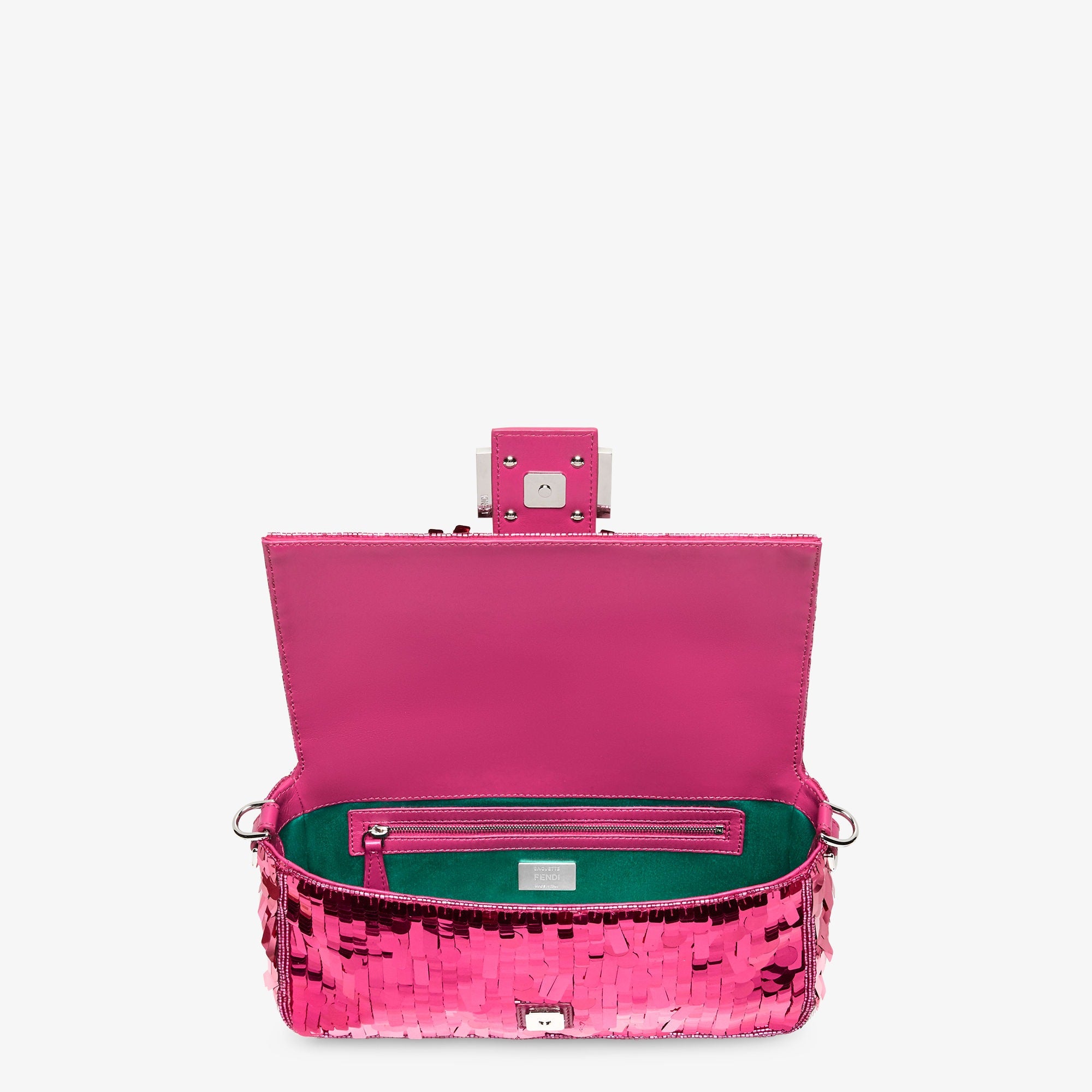 Baguette Fuchsia sequinned bag
