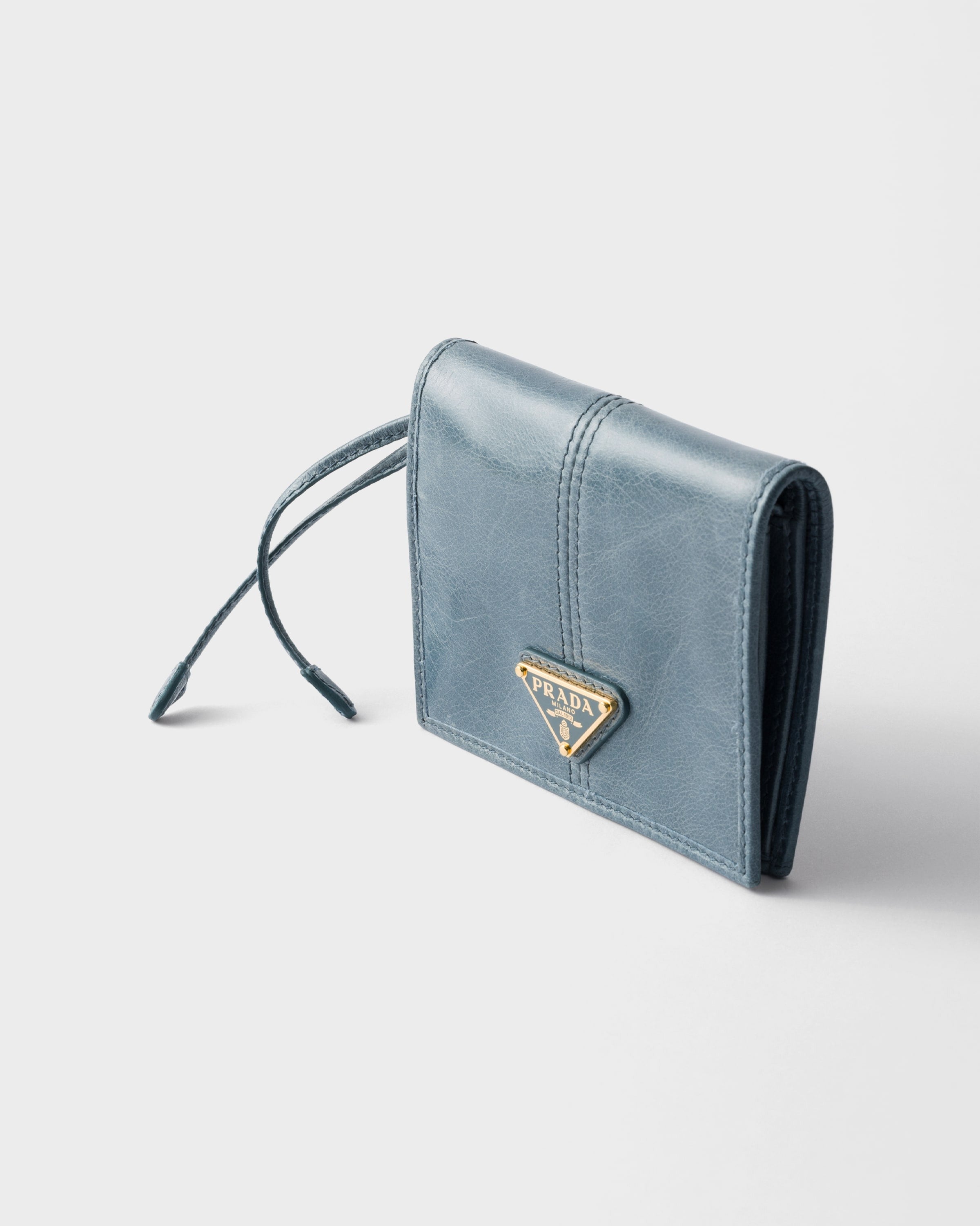 Small leather wallet Aviator Blue