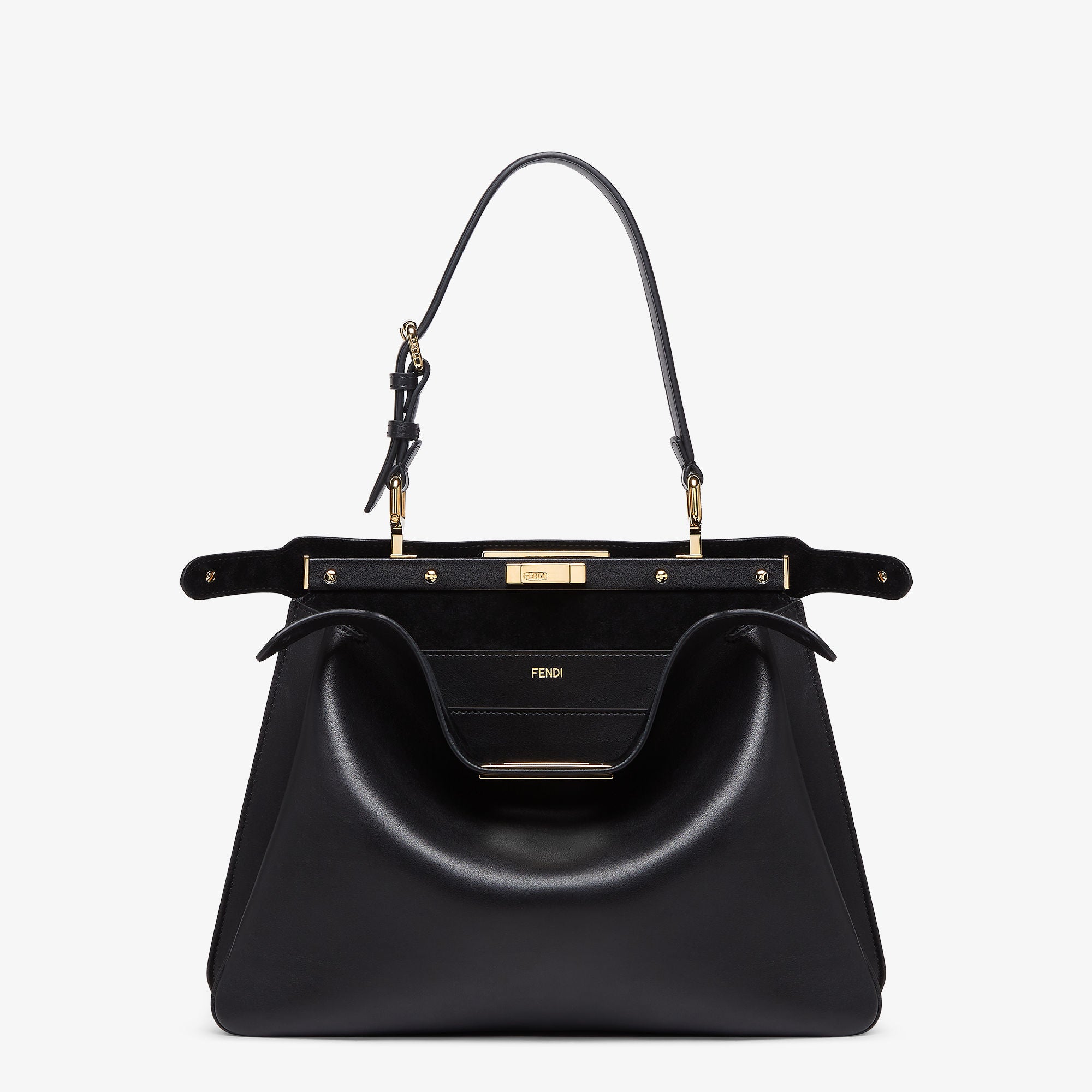 Peekaboo Soft Medium Black leather bag