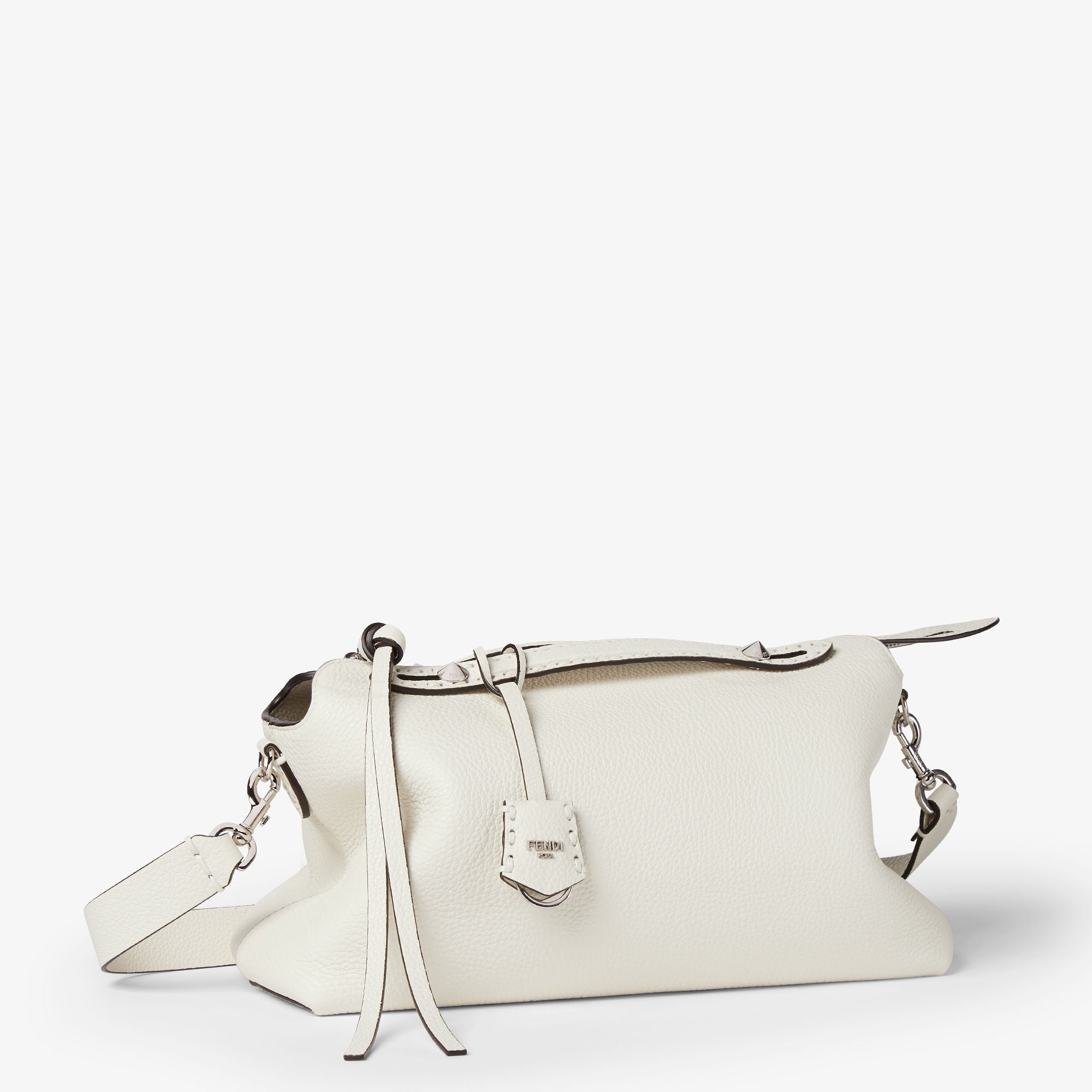 By The Way Selleria Large White Selleria bag with 200 hand-sewn topstitches