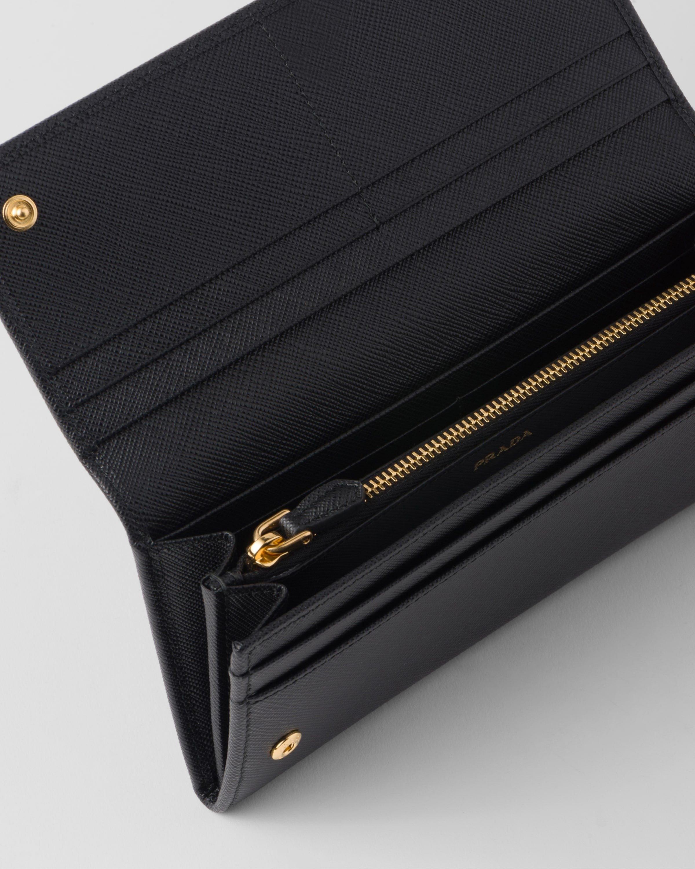 Large Saffiano Leather Wallet Black