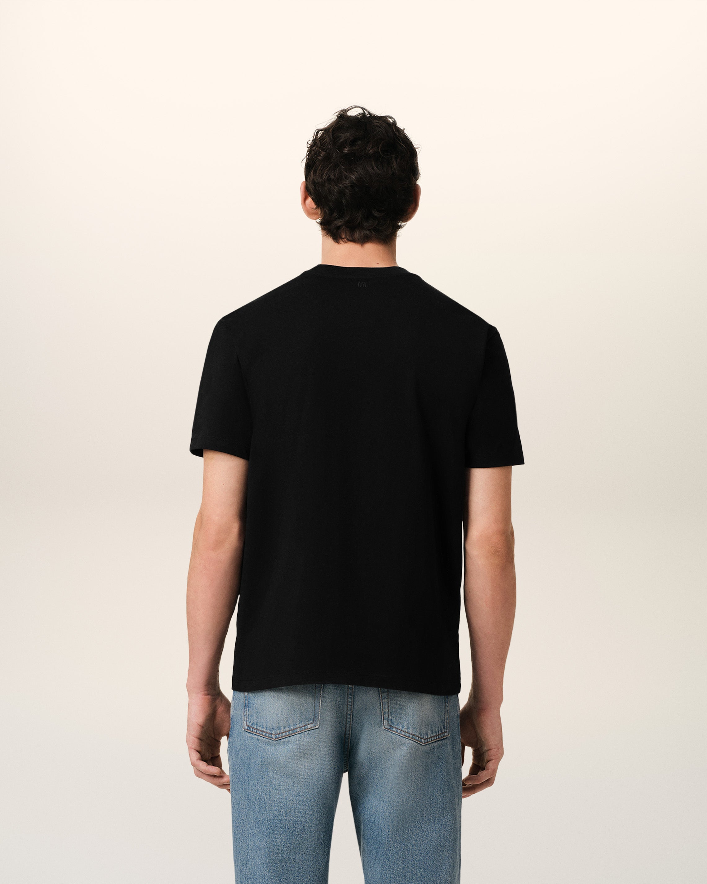 BLACK COTTON AMI DE COEUR T-SHIRT BLACK