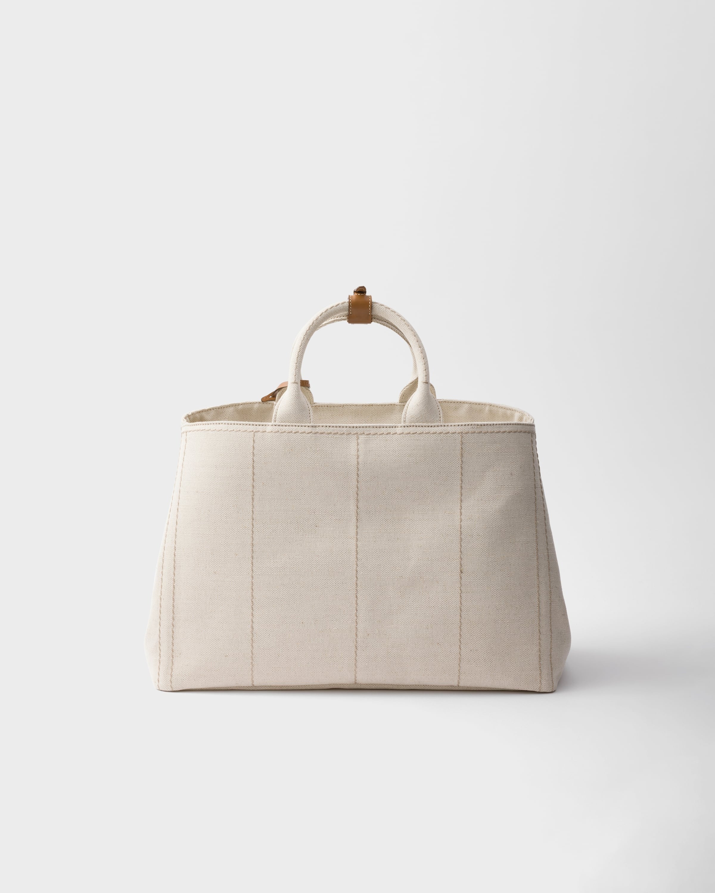 Prada Jardinière extra large linen blend tote bag Natural