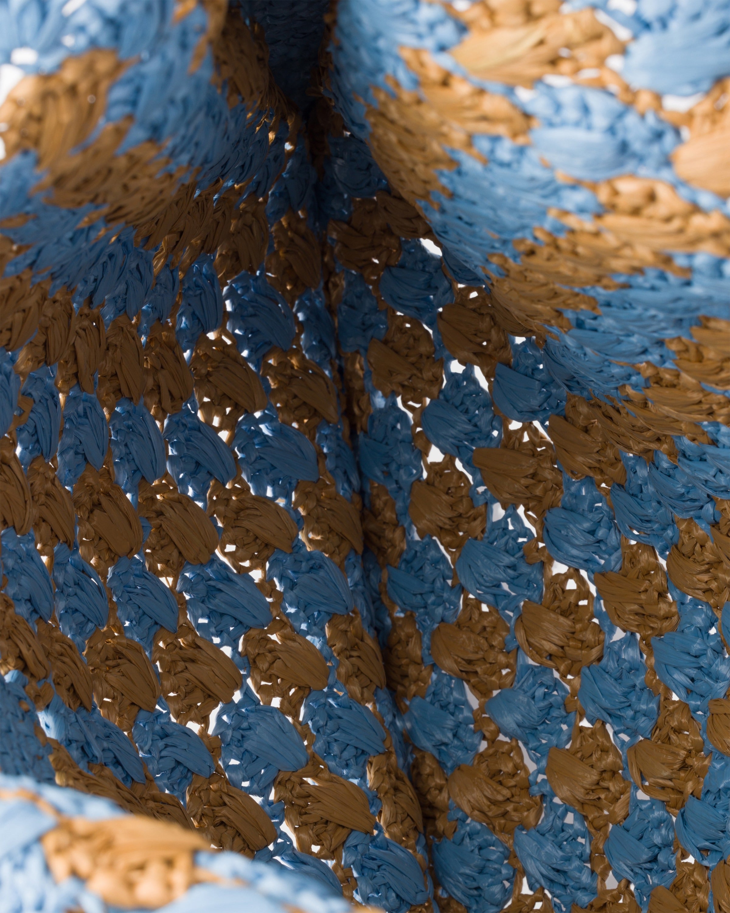 Crochet tote bag Celeste/Caramel