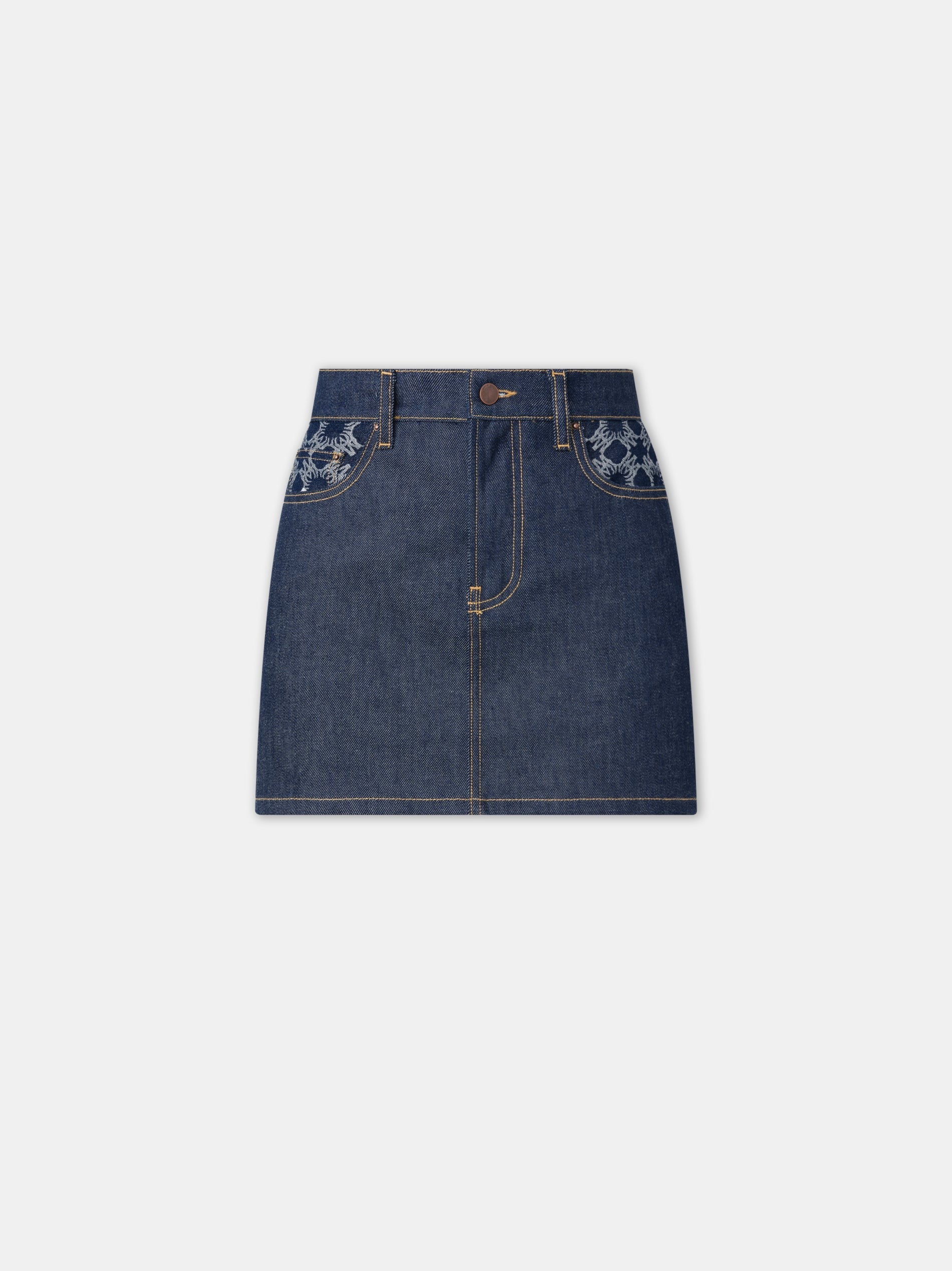 WOMEN'S MA QUAD MINI SKIRT RAW INDIGO