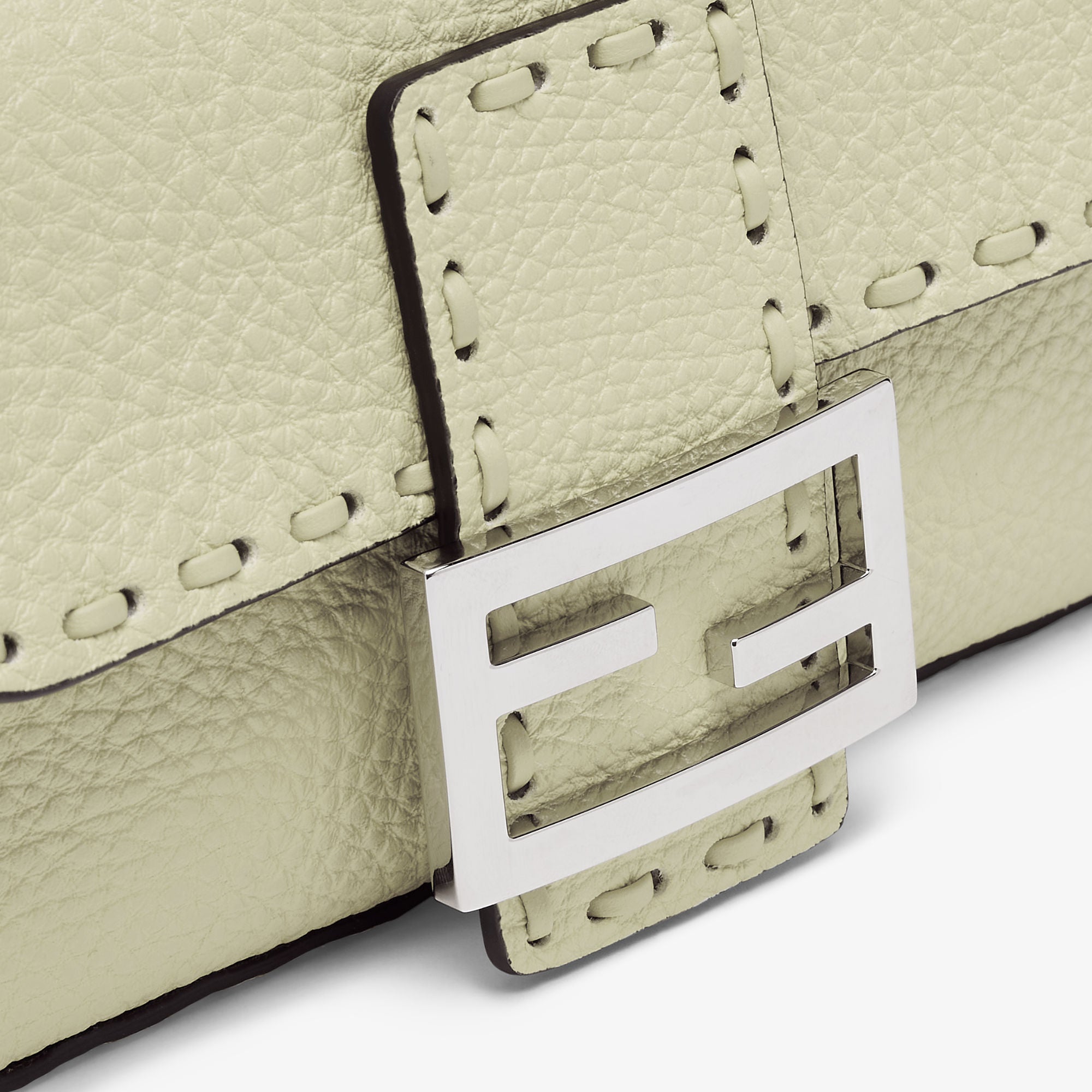 Baguette Mini Sage green Selleria bag with 309 hand-sewn topstitches