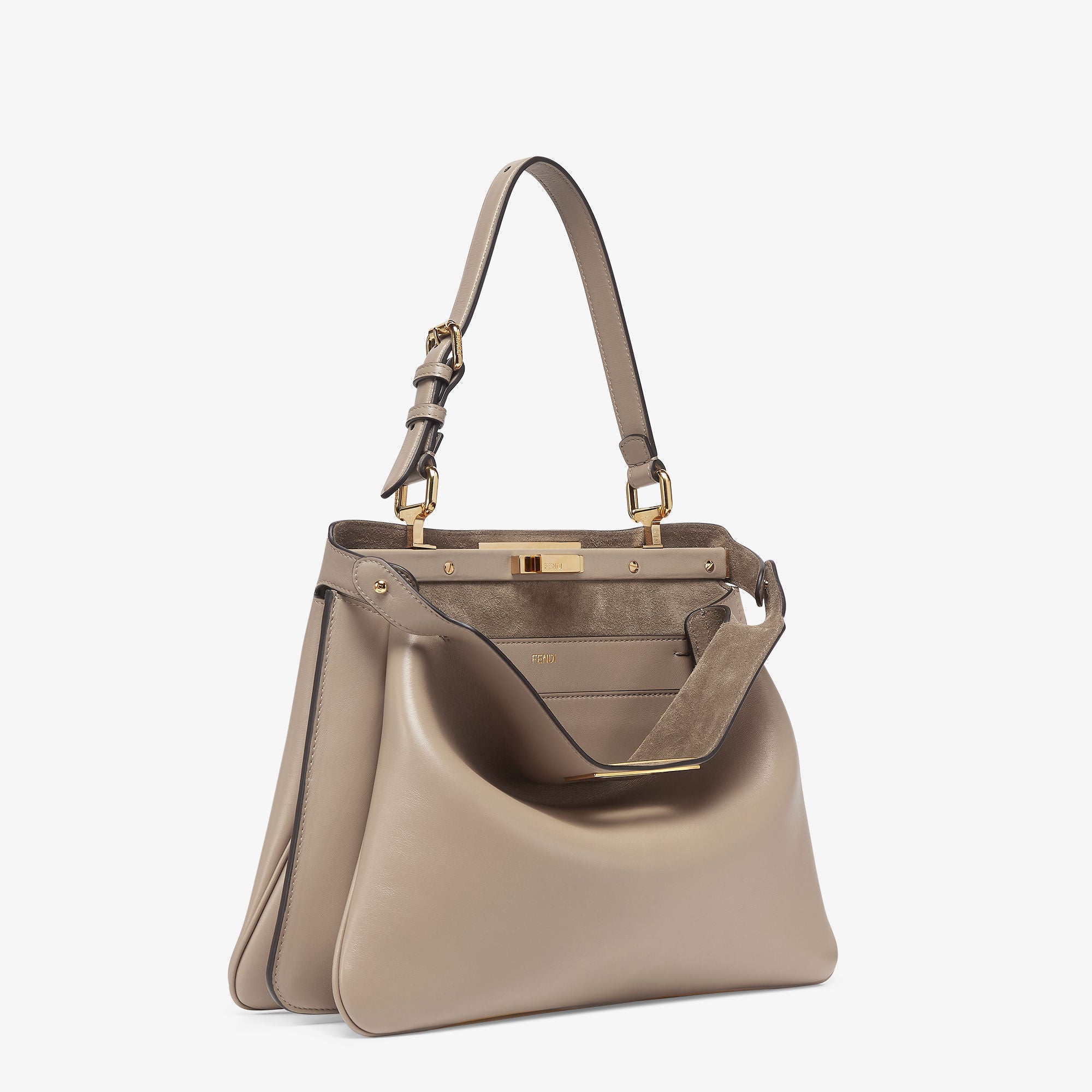 Peekaboo Soft Medium Dove gray leather bag