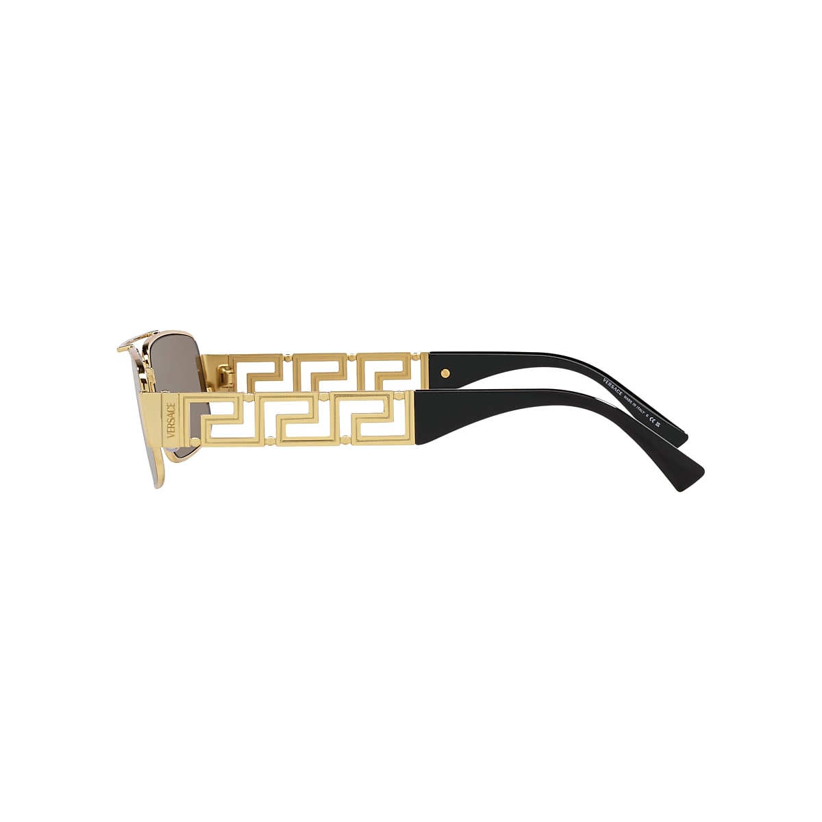 VERSACE VE2257 Gold - Men Luxury Sunglasses, Light Brown Mirror Dark Gold Lens