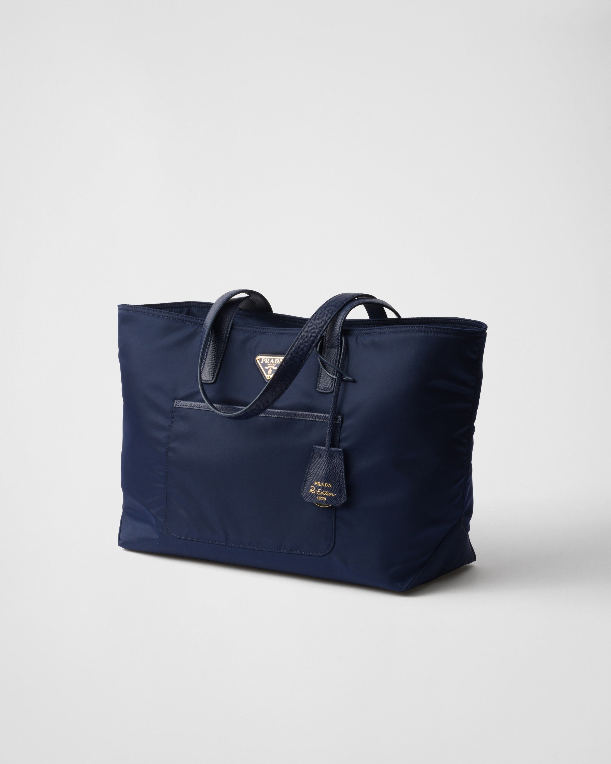 Prada Re-Edition 1978 medium Re-Nylon and Saffiano leather tote bag Baltic Blue
