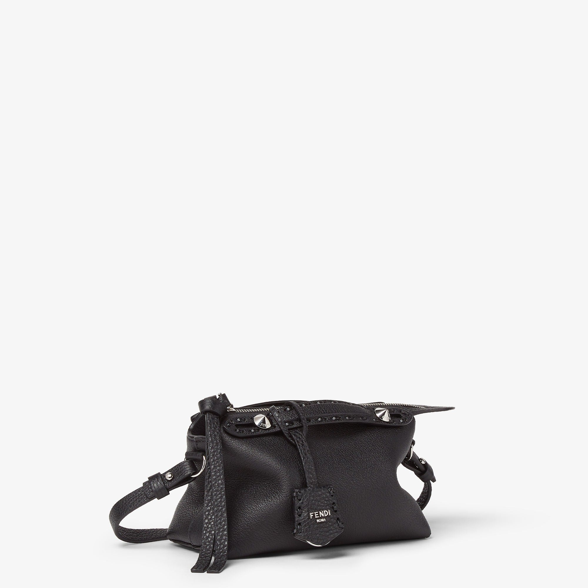 By The Way Selleria Mini Black Selleria mini-bag with 156 hand-sewn topstitches