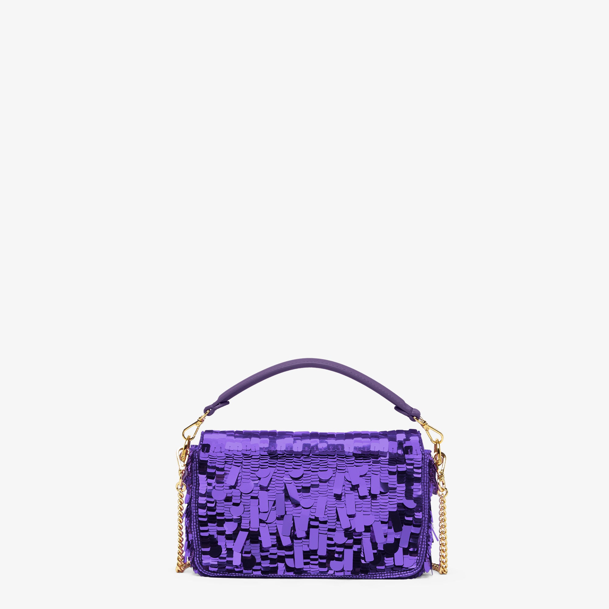 Baguette Mini Bag embroidered with purple sequins