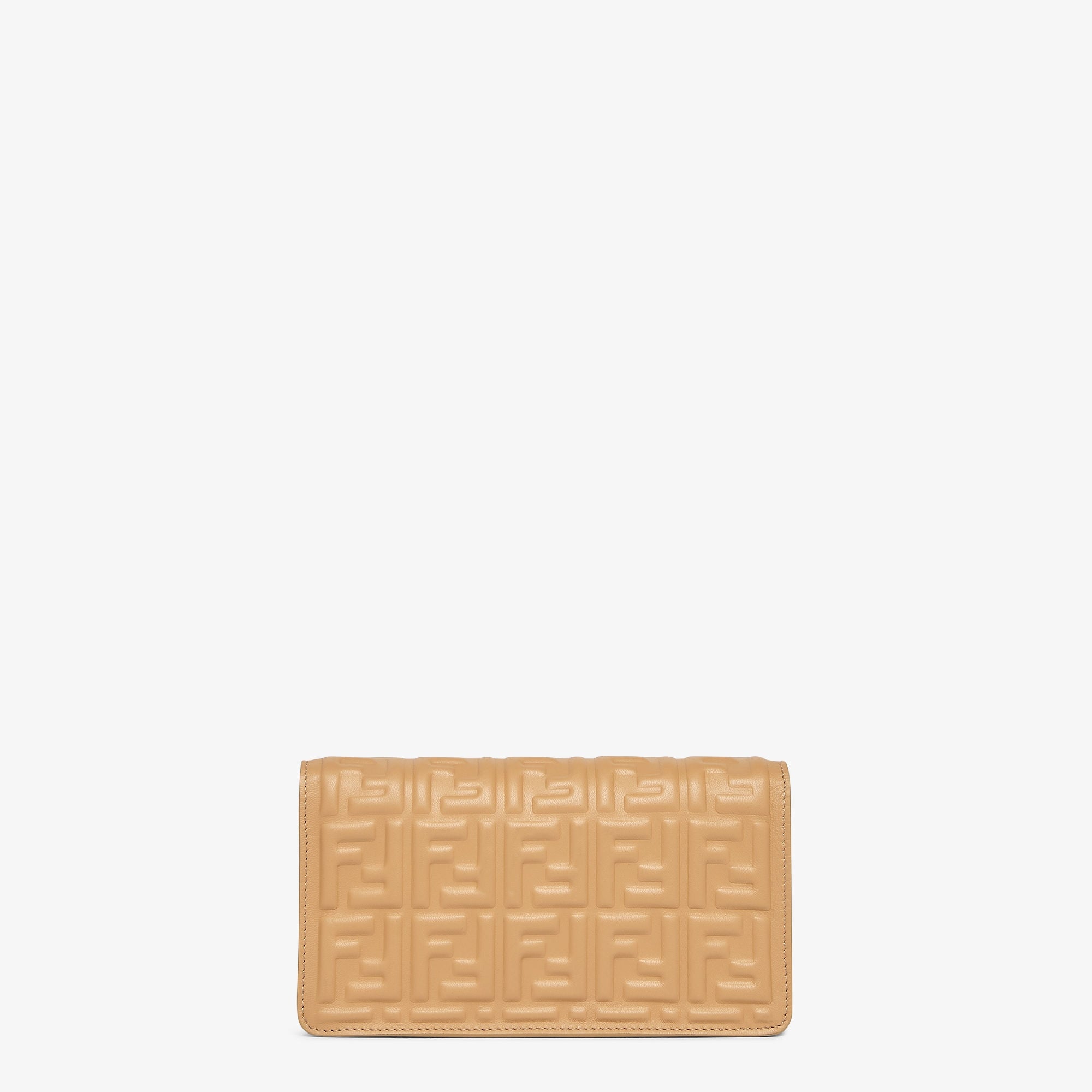 Wallet On Chain Baguette Light brown nappa leather wallet with FF motif