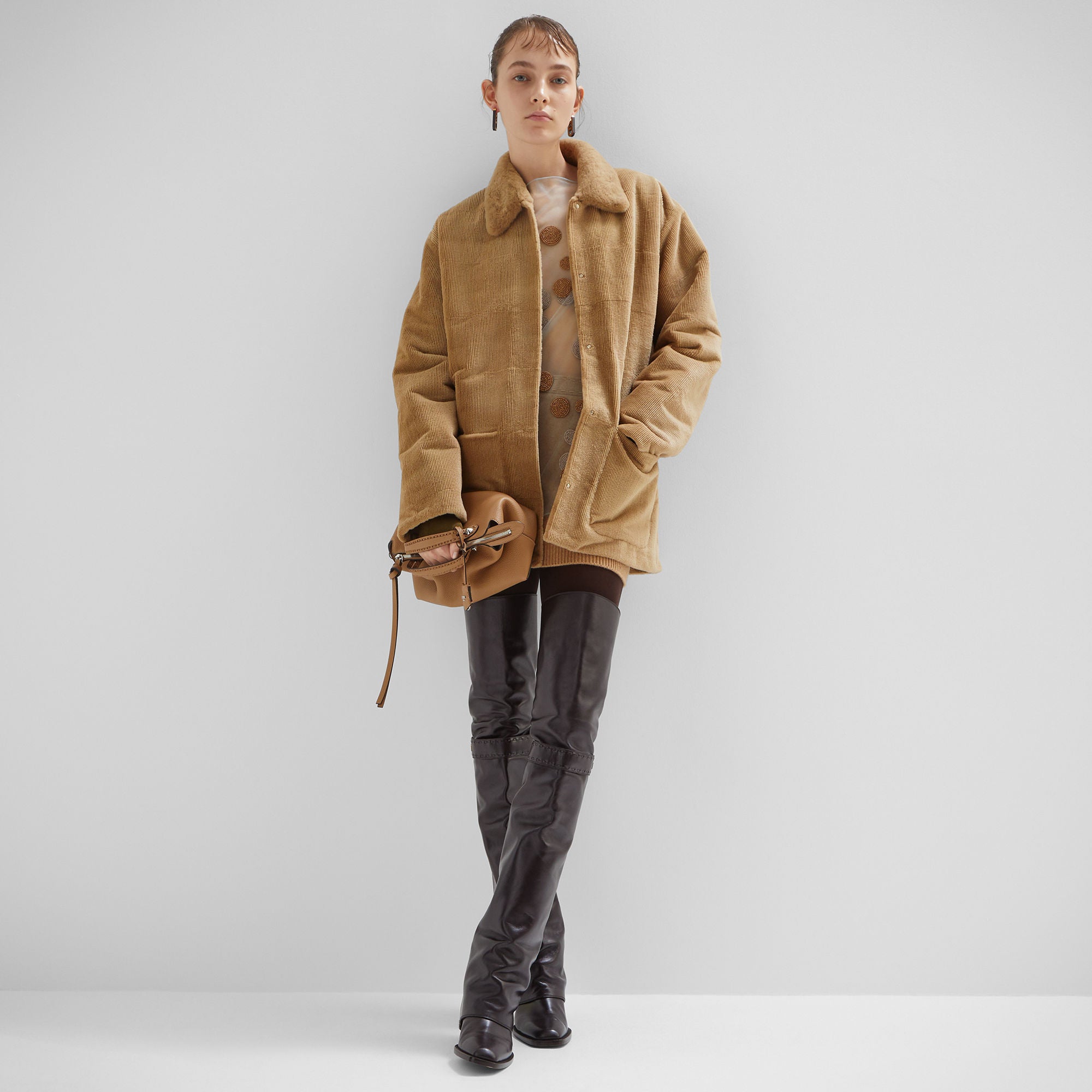 By The Way Selleria Medium Cappuccino-colored Selleria bag with 192 hand-sewn stitches