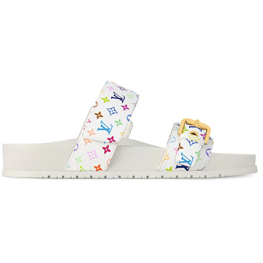 Louis Vuitton Bom Dia Flat Comfort Mule Takashi Murakami White (Women's)