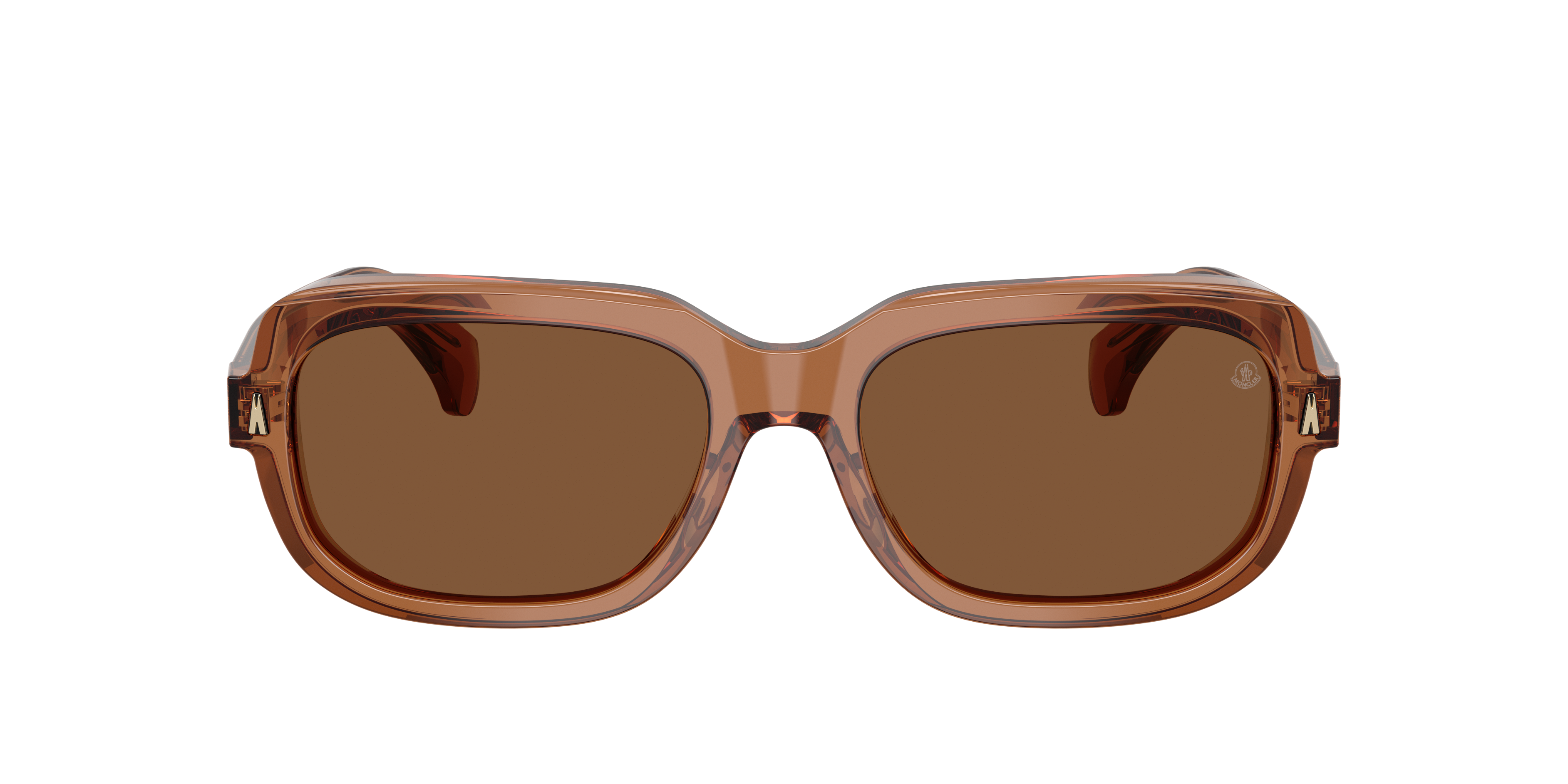 MONCLER ME6008 SUNTRAP Transparent Shiny Cognac - Unisex Sunglasses, Polarized Brown Solid Lens
