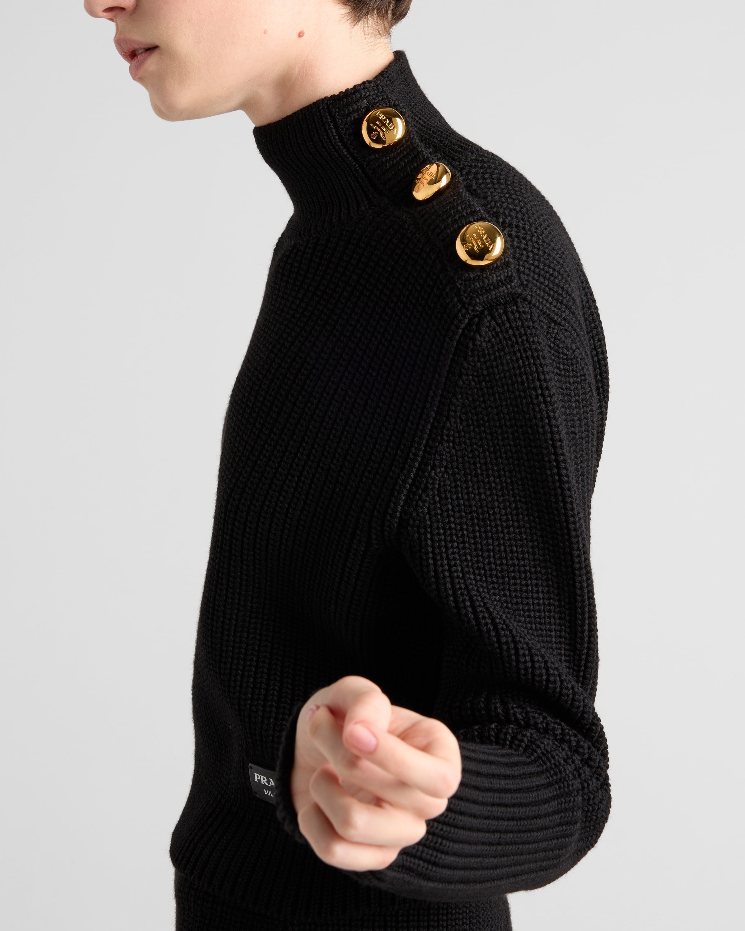Wool turtleneck sweater Black