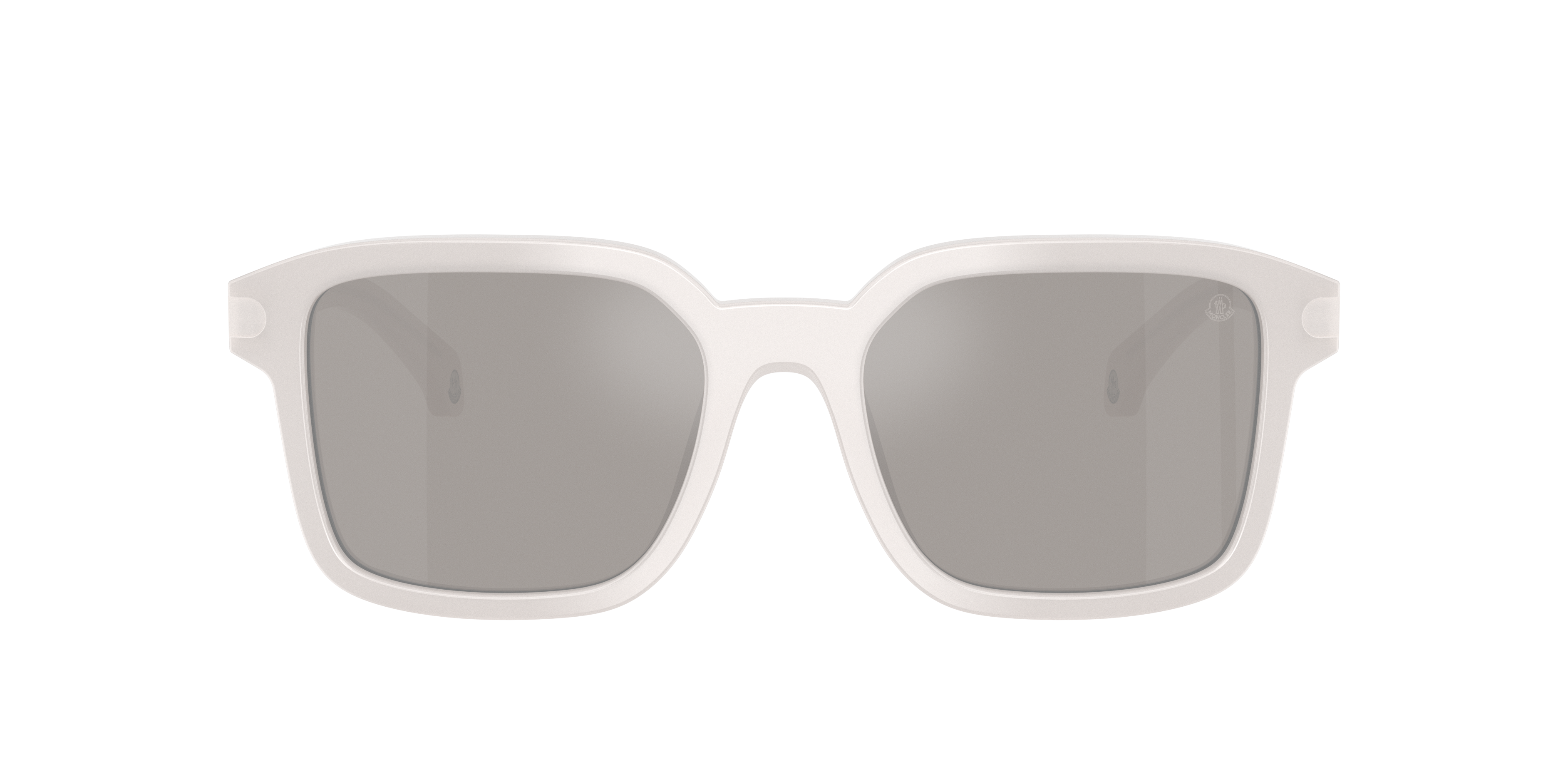 MONCLER ME6006 Quaderna Grey Ice - Unisex Sunglasses, Light Grey Mirror Silver Lens