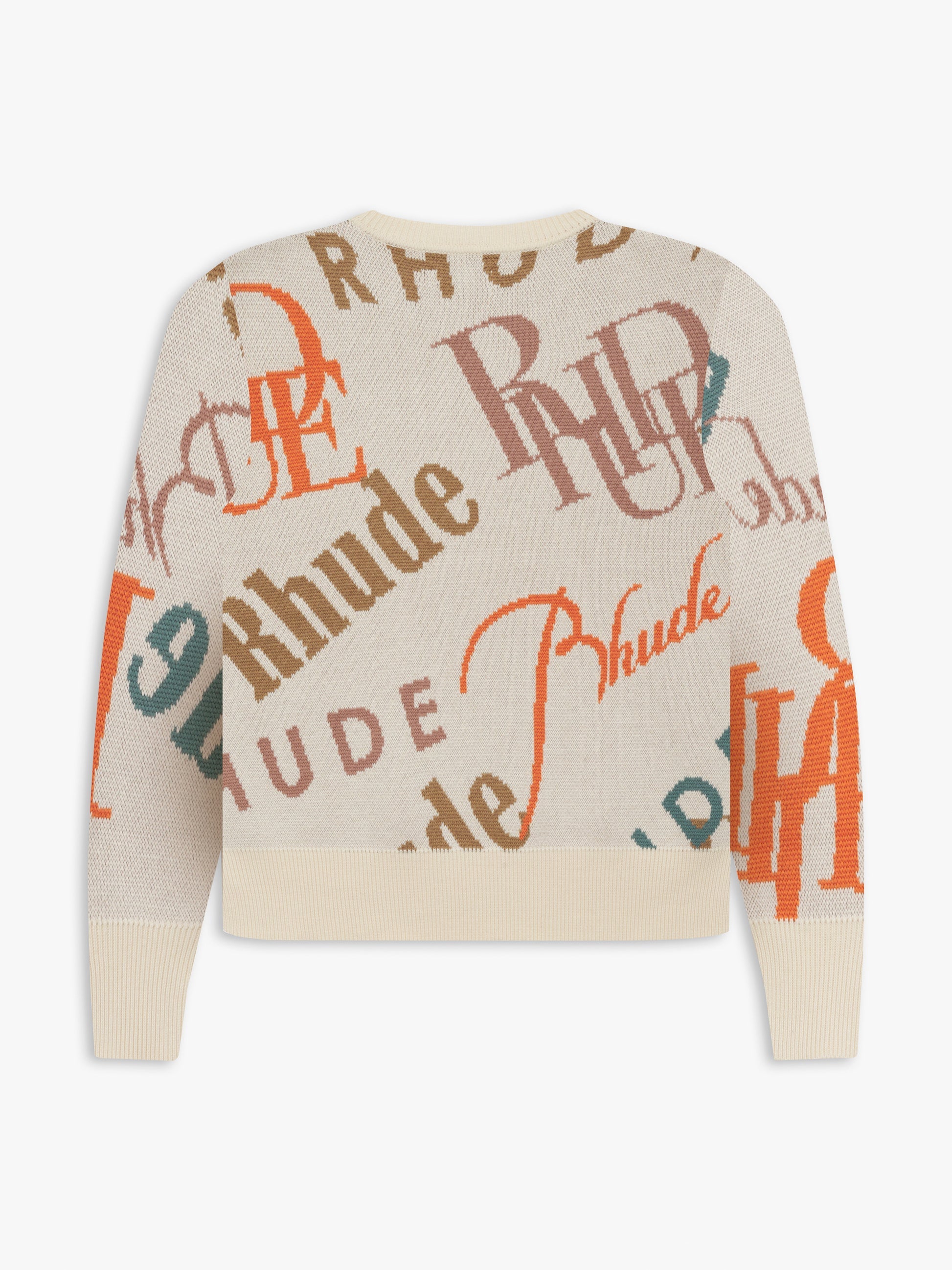 JACQUARD LOGO KNIT CREWNECK - IVORY & MULTI